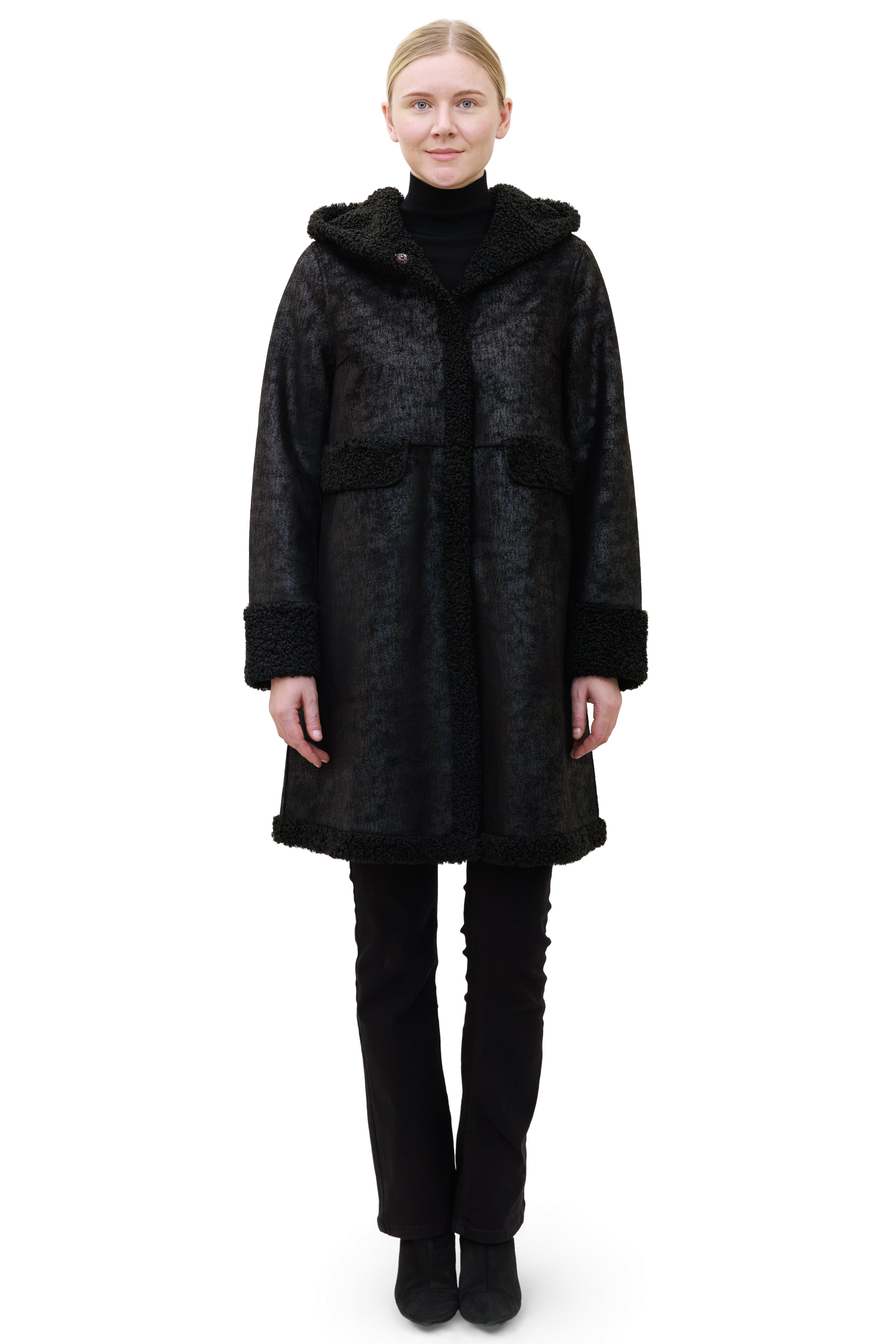 Starlake - Reversible faux sherpa coat with hood