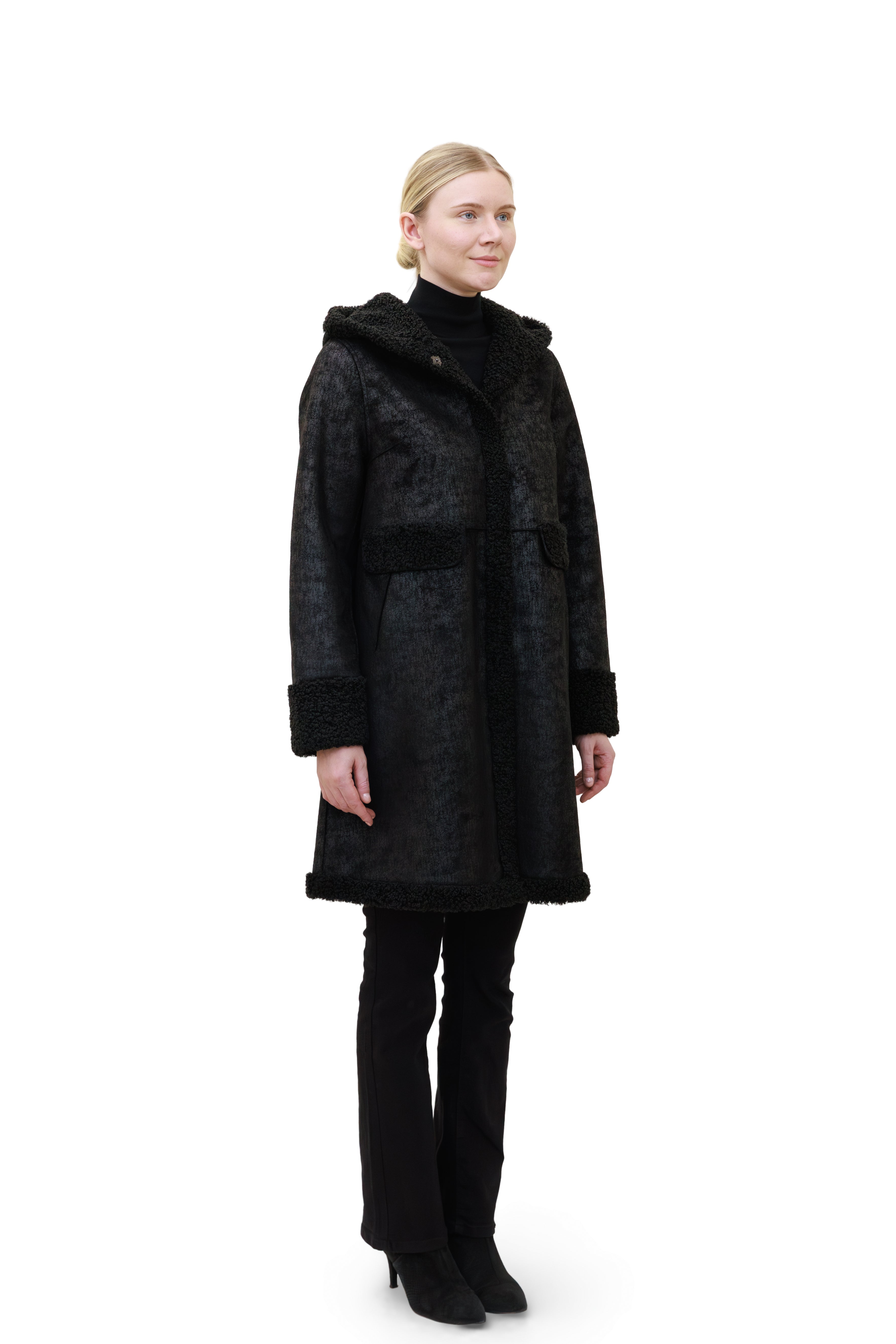 Starlake - Reversible faux sherpa coat with hood