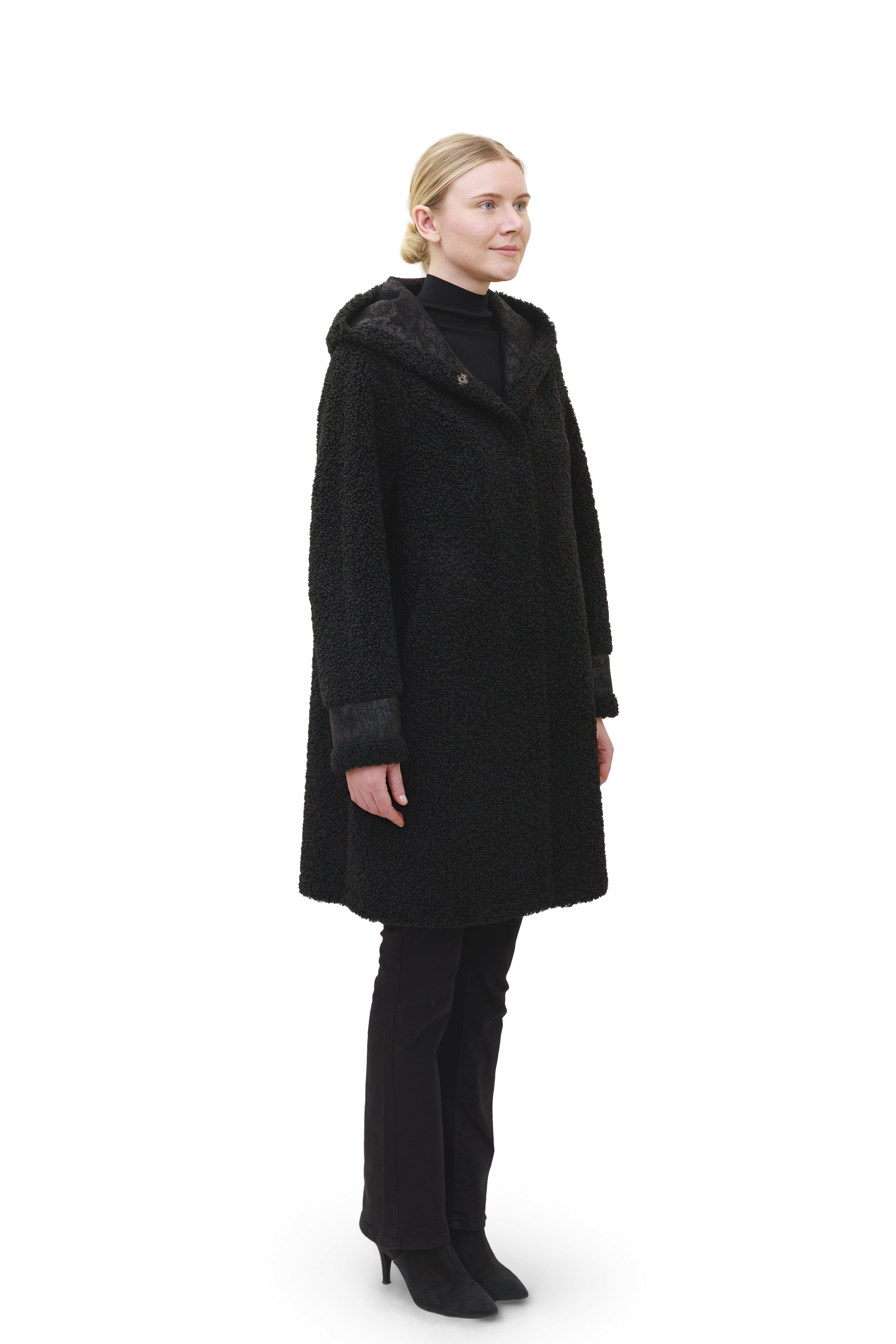 Starlake - Reversible faux sherpa coat with hood