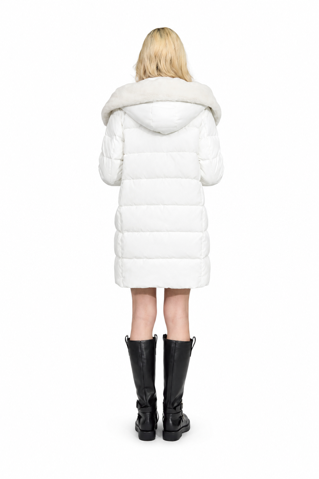 Azura- Lightweight Puffer Coat with Faux Fur Hood