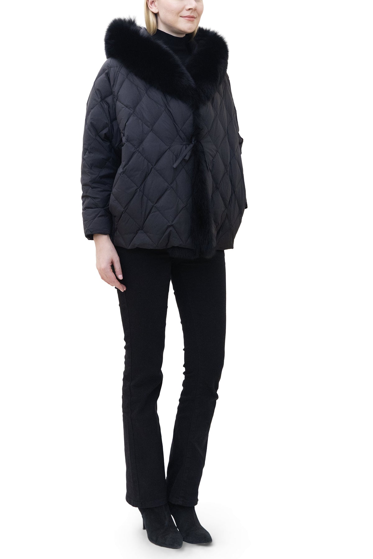 Deauville- Quilted Down Jacket with Faux Fur Hood Trim
