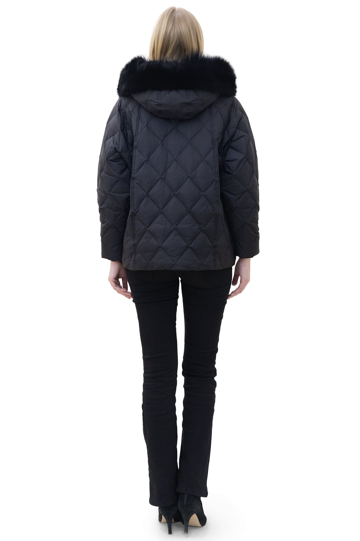 Deauville- Quilted Down Jacket with Faux Fur Hood Trim