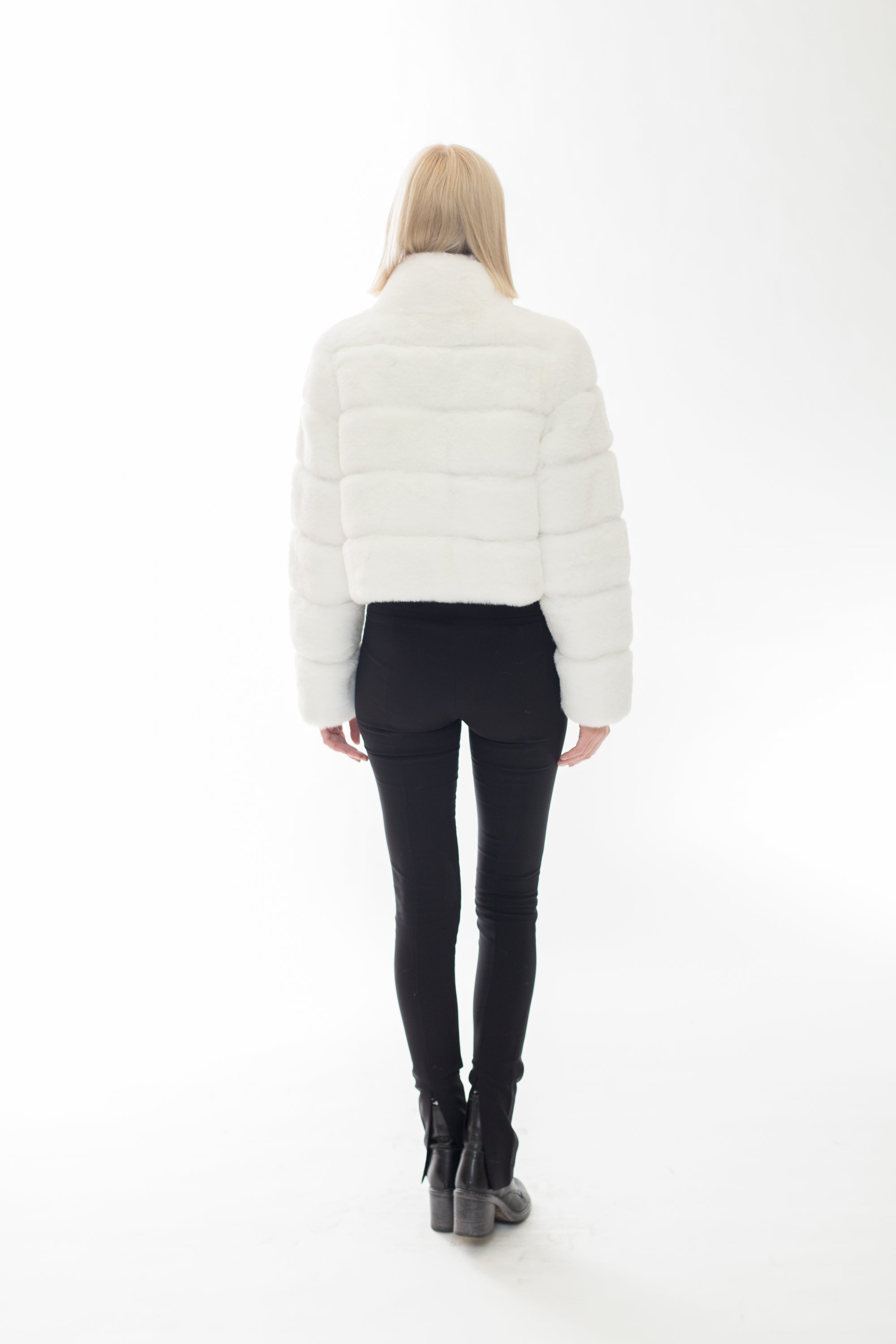DEVON - Short Faux Rex Fur Jacket
