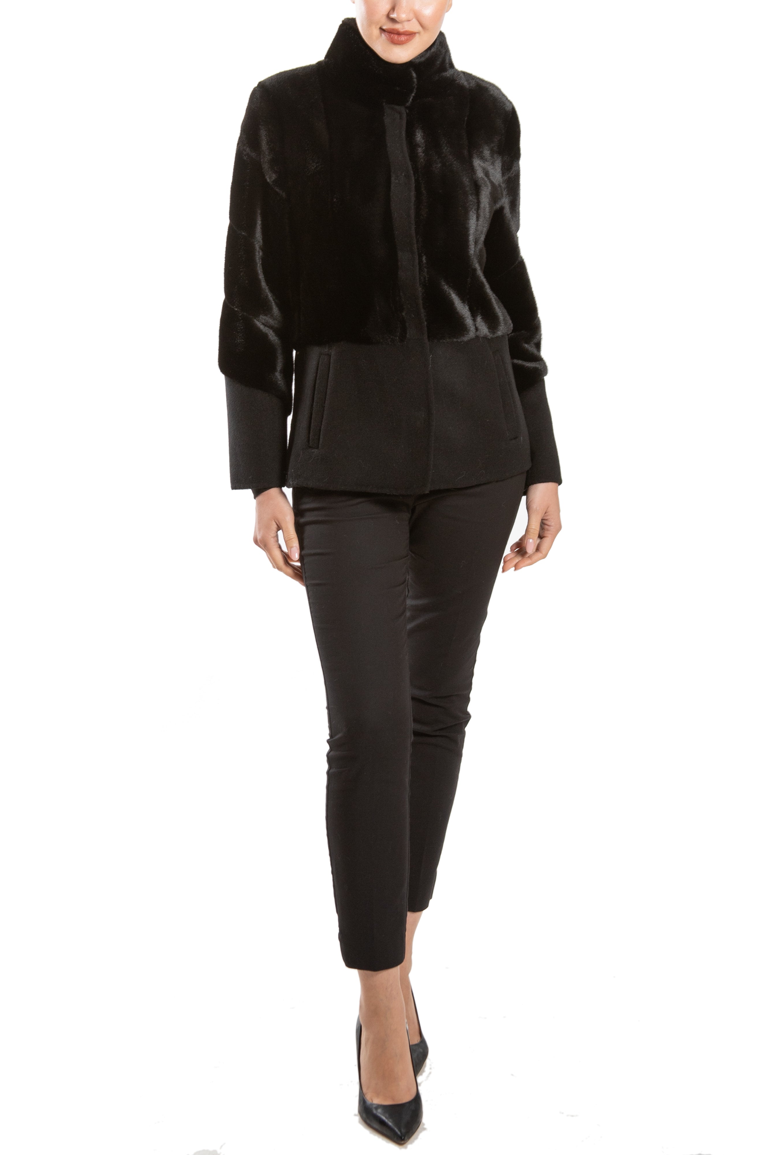 OULU - Wool and Faux Mink Fur Jacket