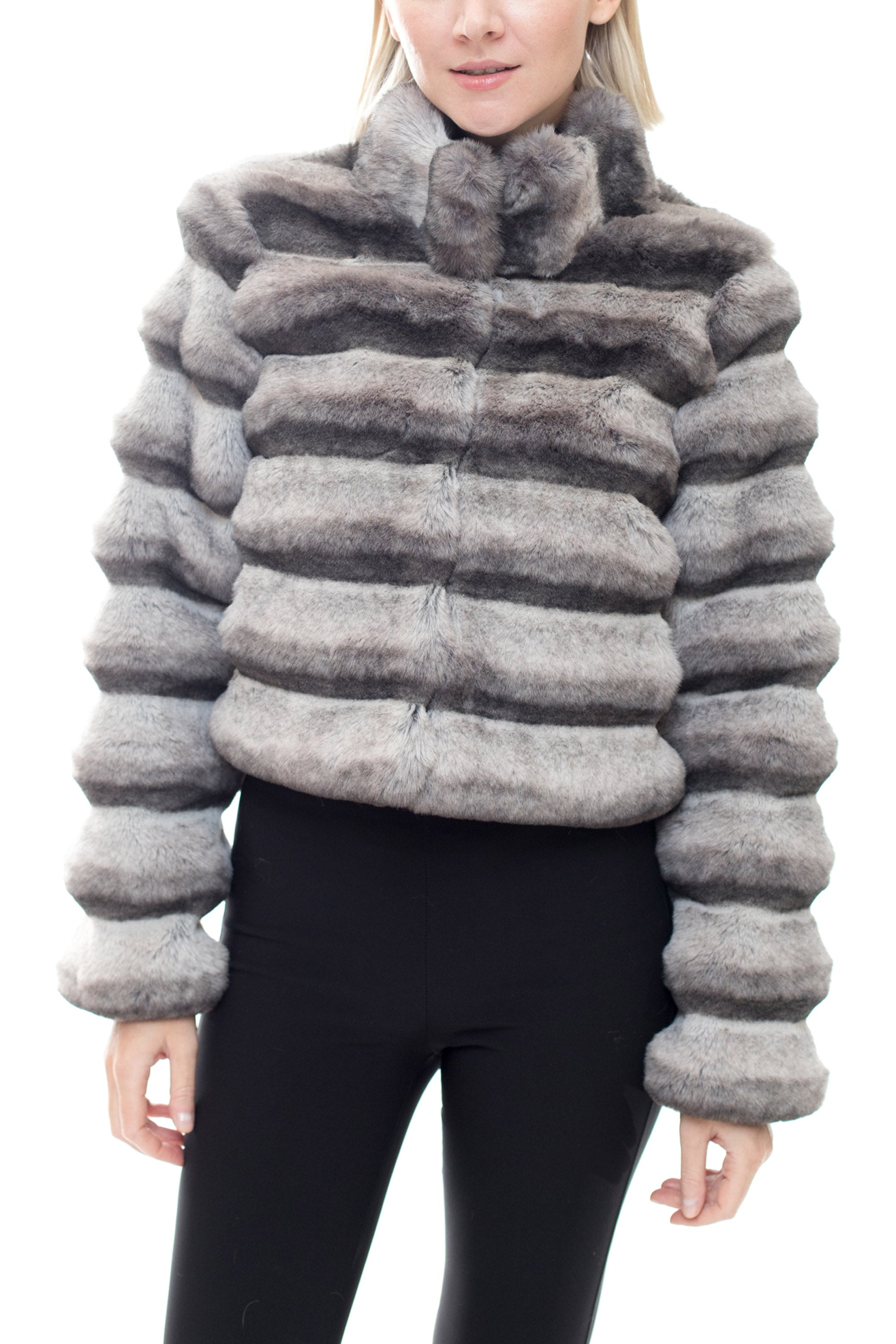 Mohe - Channeled Faux Fur Jacket