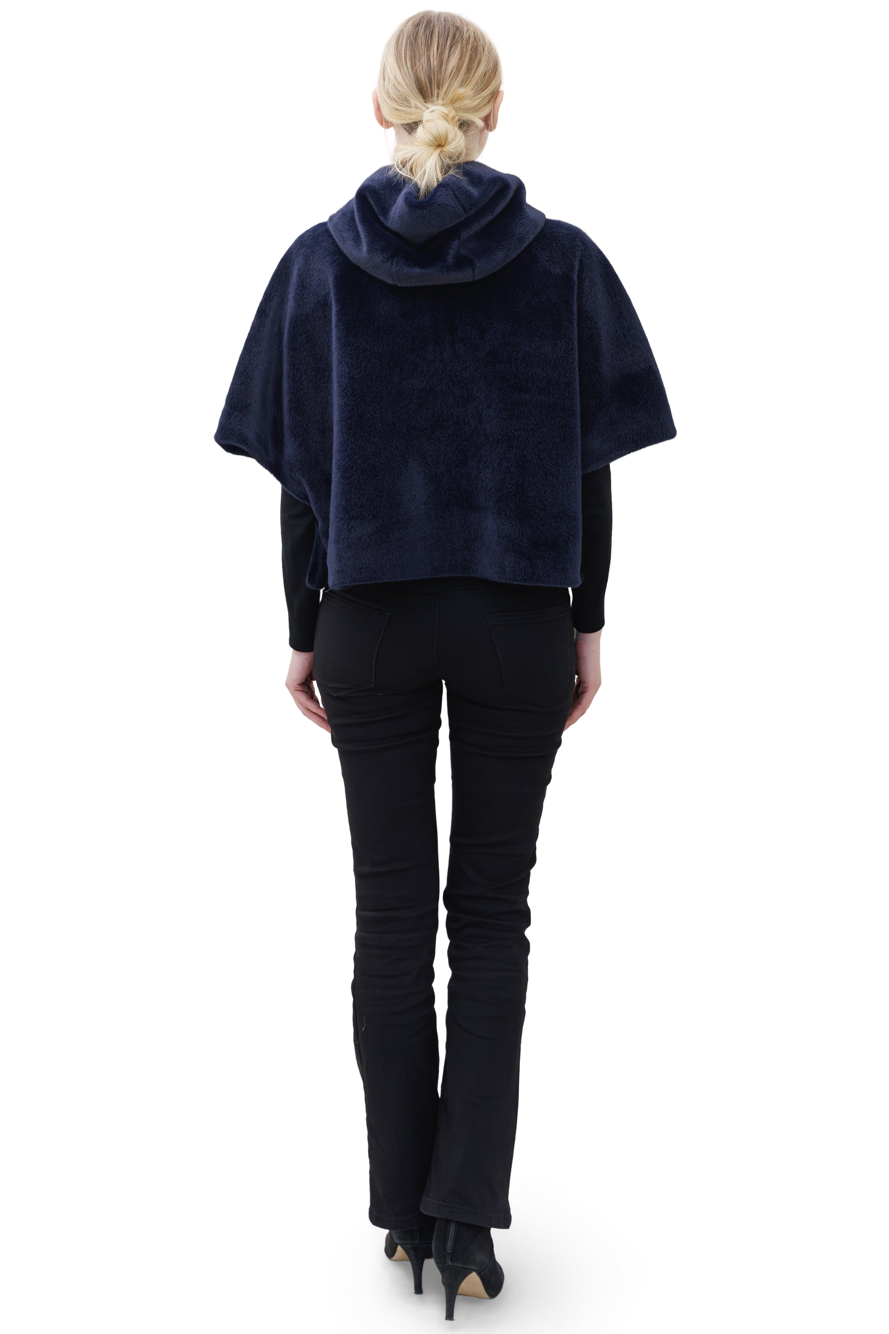 Seville- Hooded Faux Mink Cape