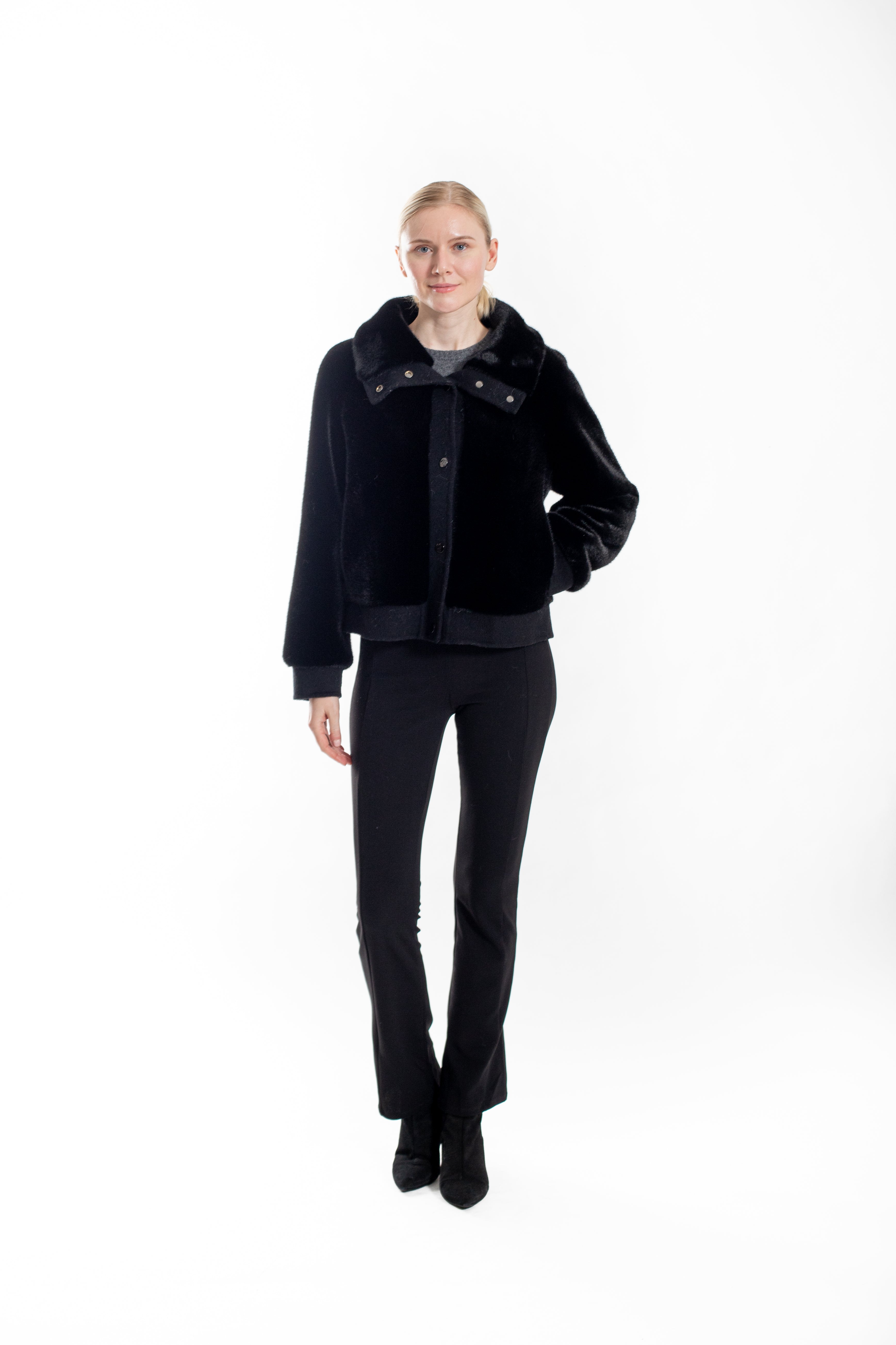 Dijon - Faux Mink Chevron Jacket