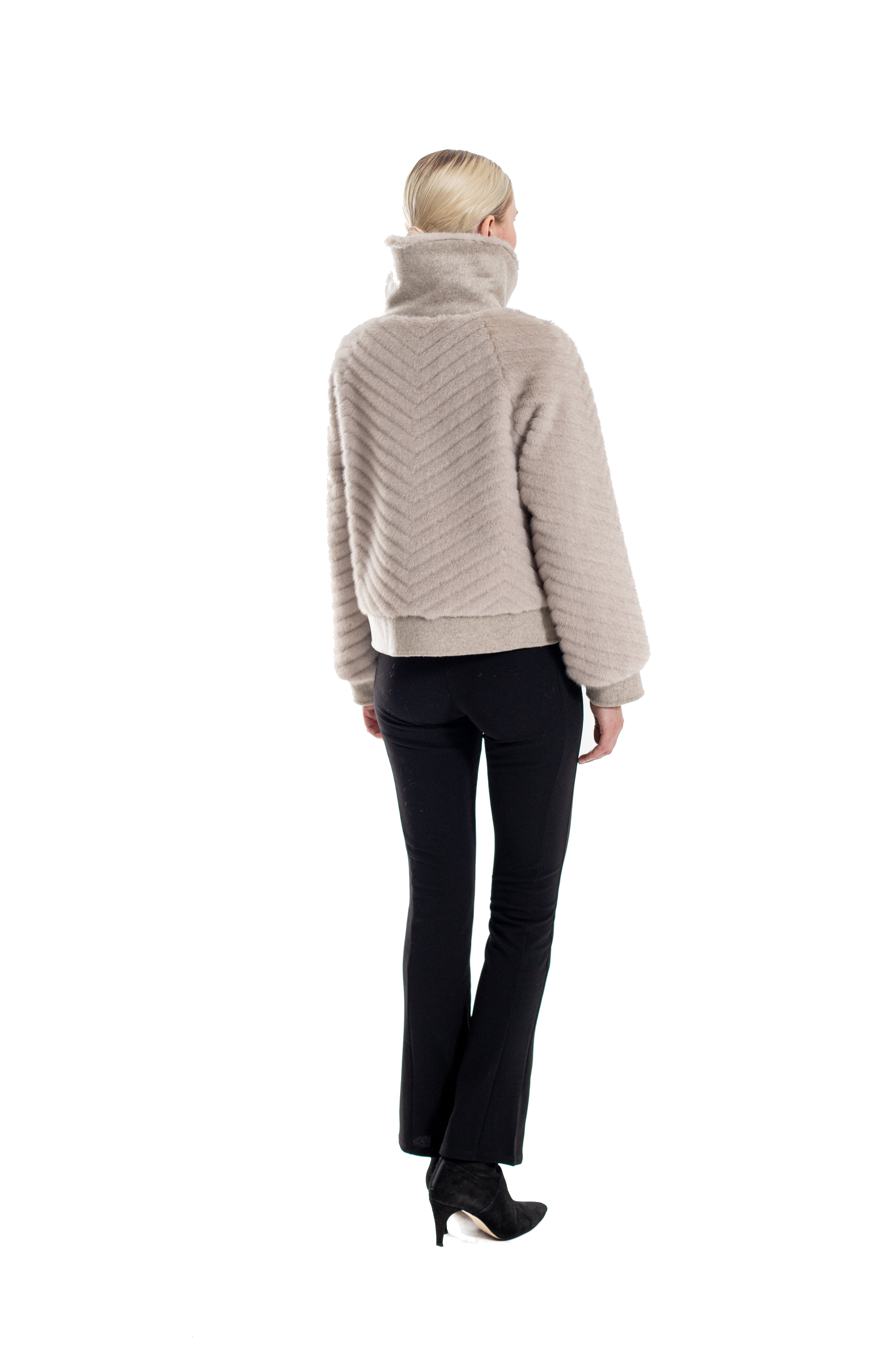 Whitby - Faux Mink Chevron Jacket