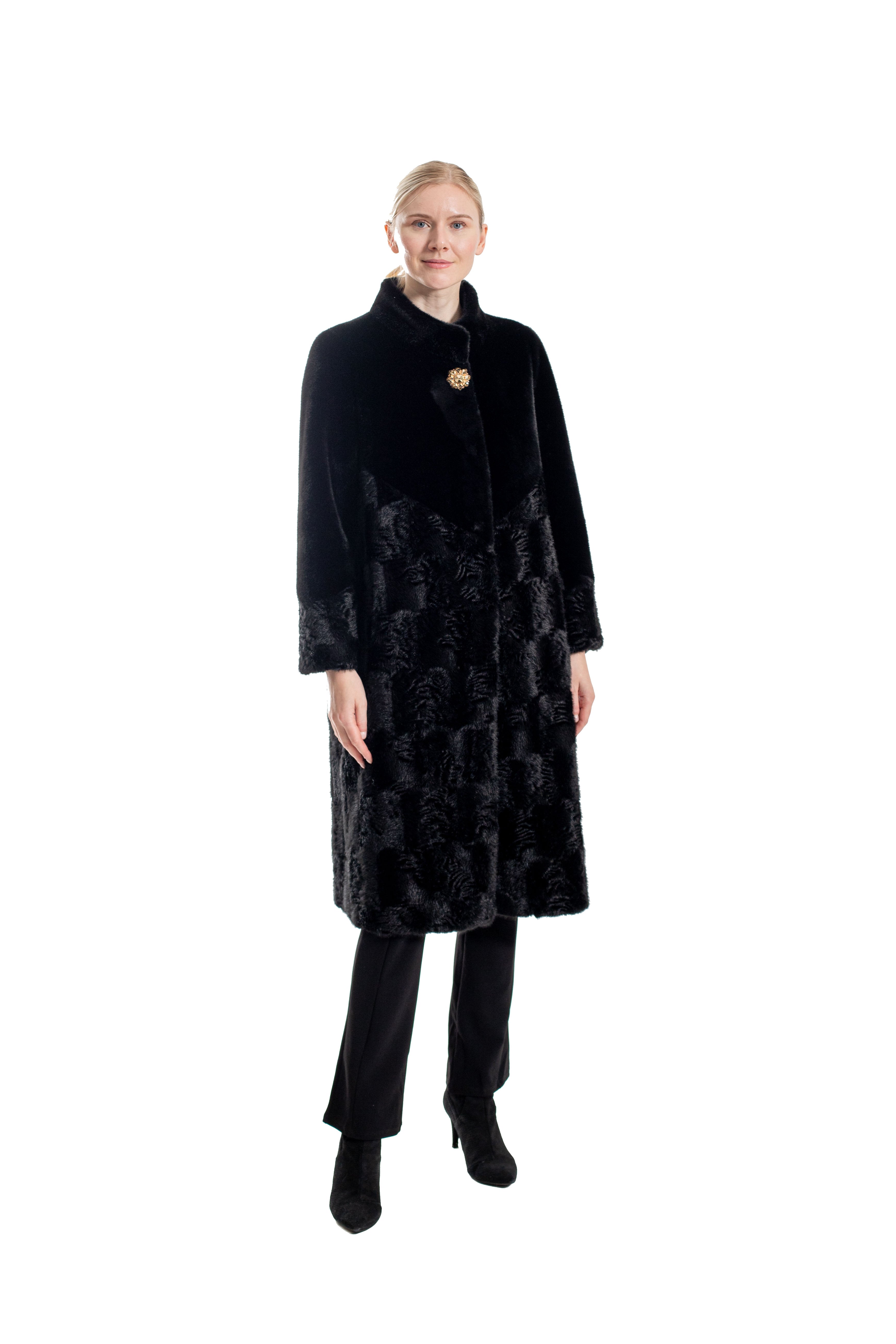 Florence - Long faux mink coat