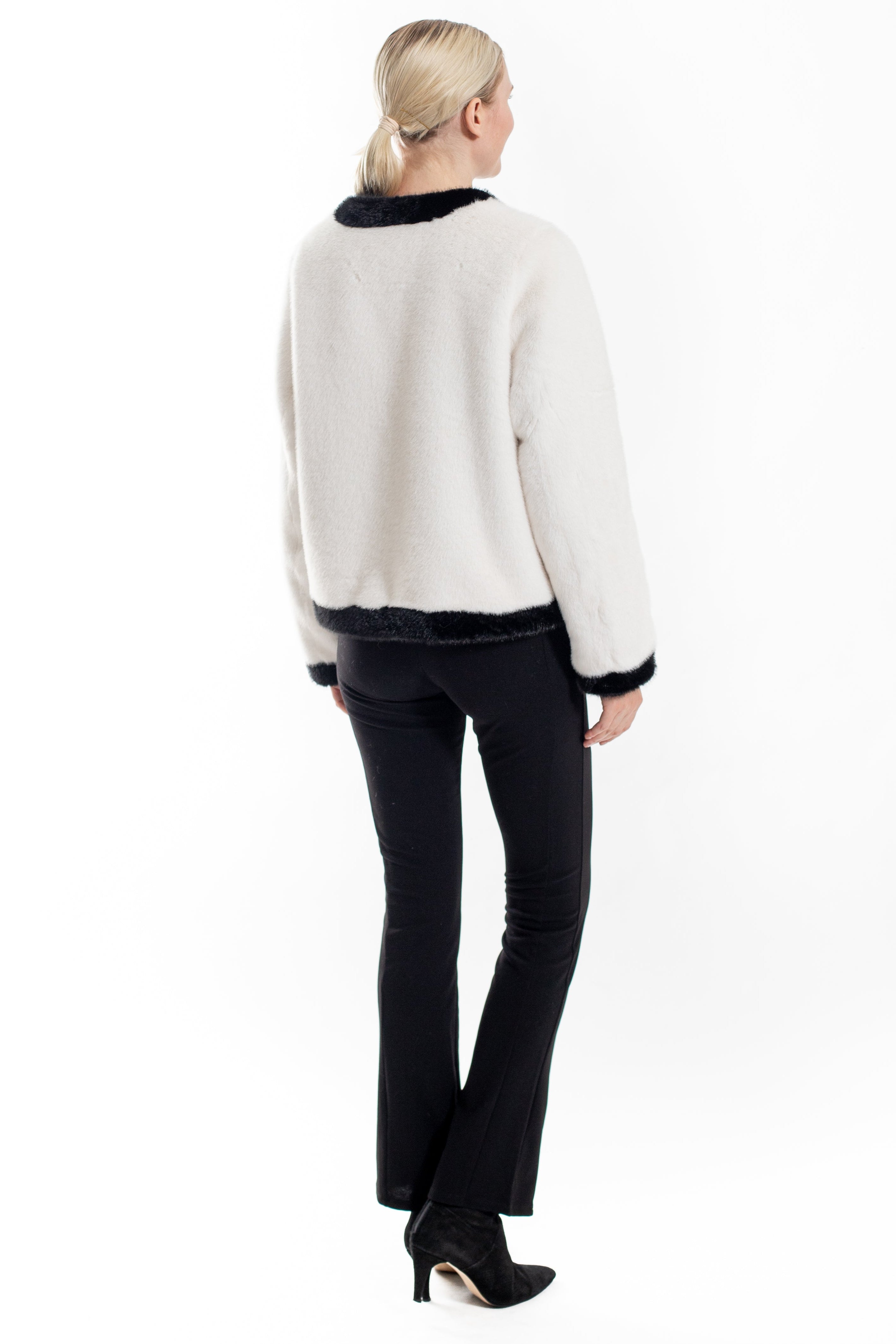 Maplewood - Faux Mink Contrast-Trim Jacket