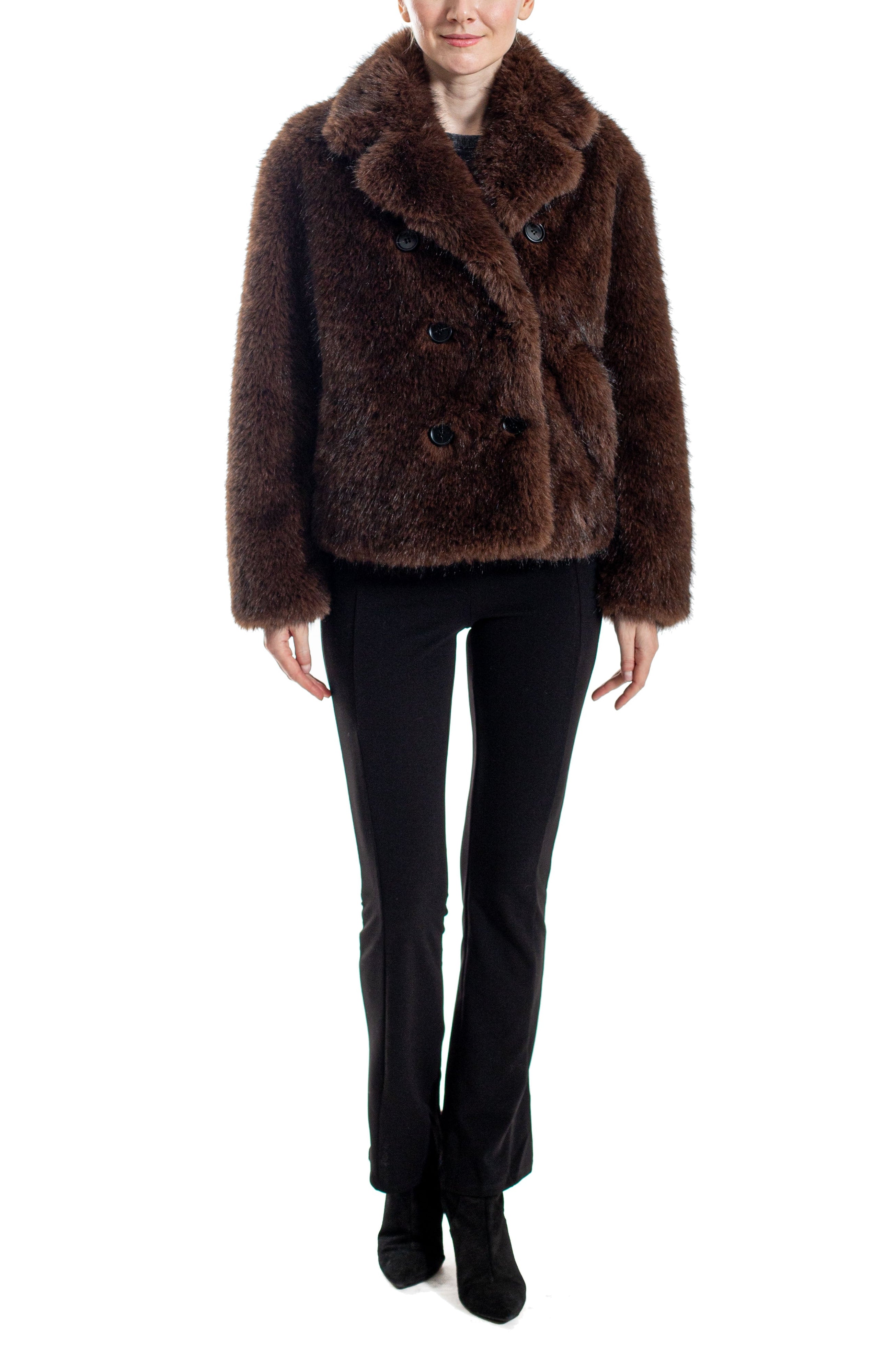 Huntsville - Faux Fox Double-Breasted Jacket