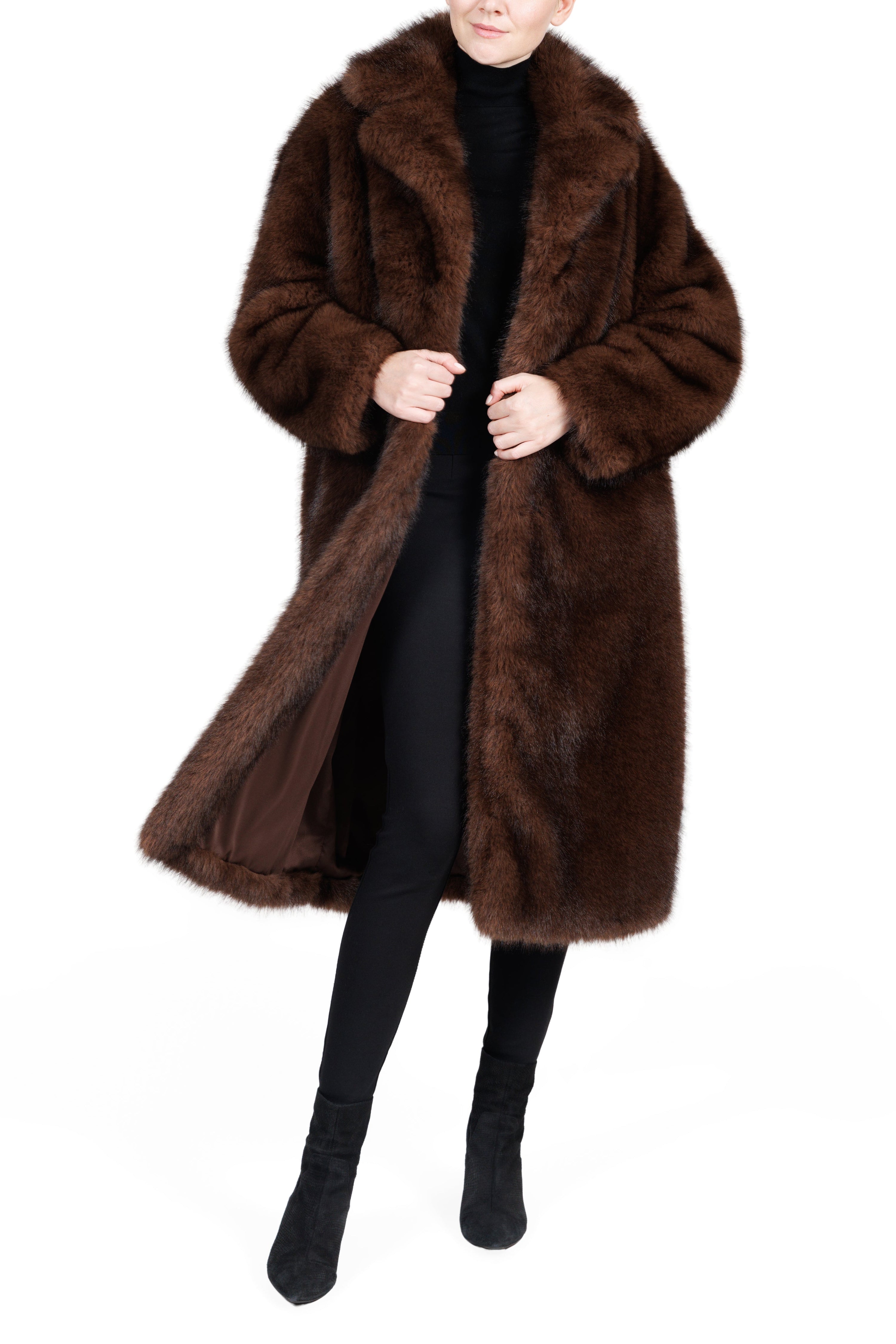 Brookfield - Faux Fox Long Coat