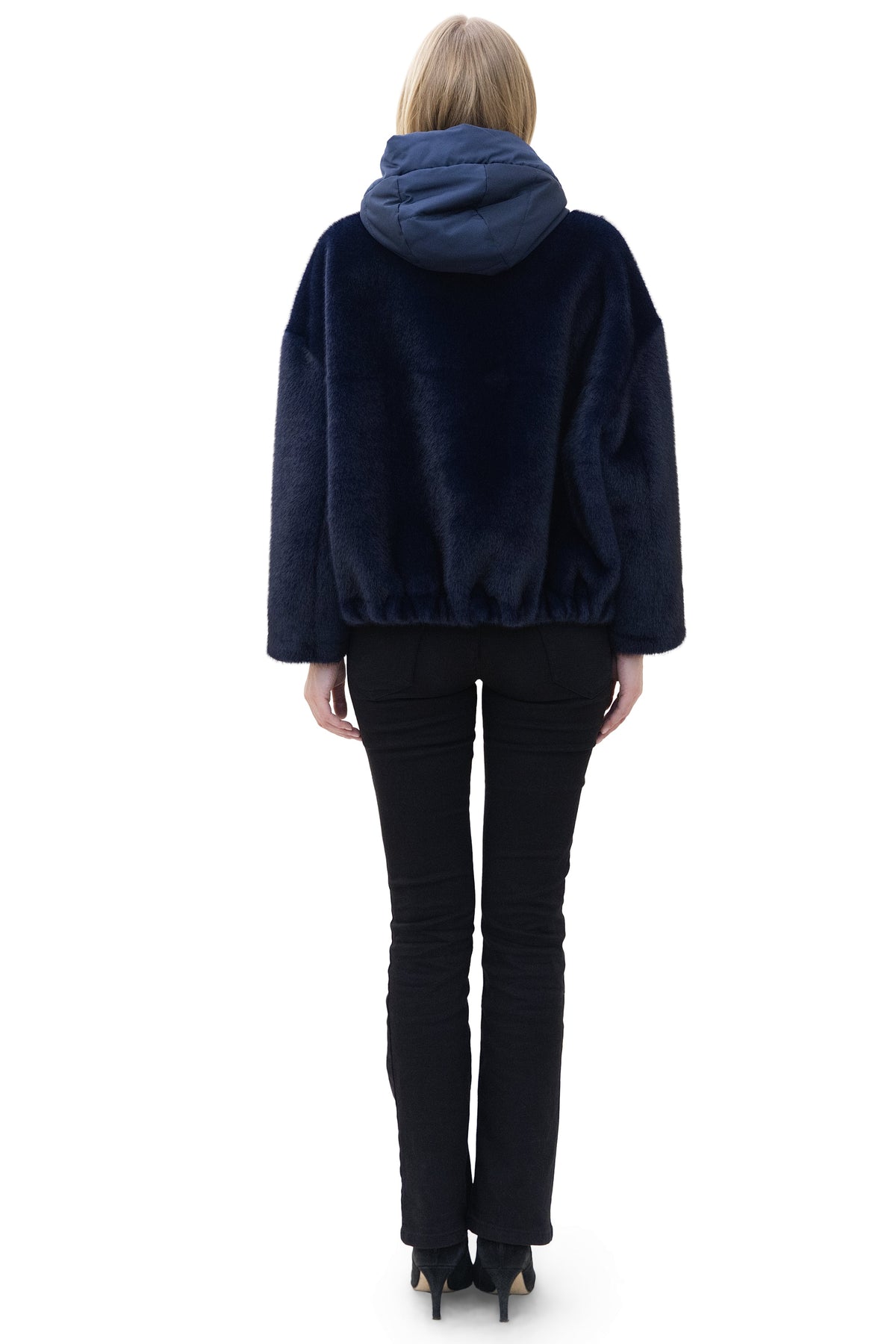 Andermatt- Reversible Faux Mink Bomber Jacket with Puffer Hood