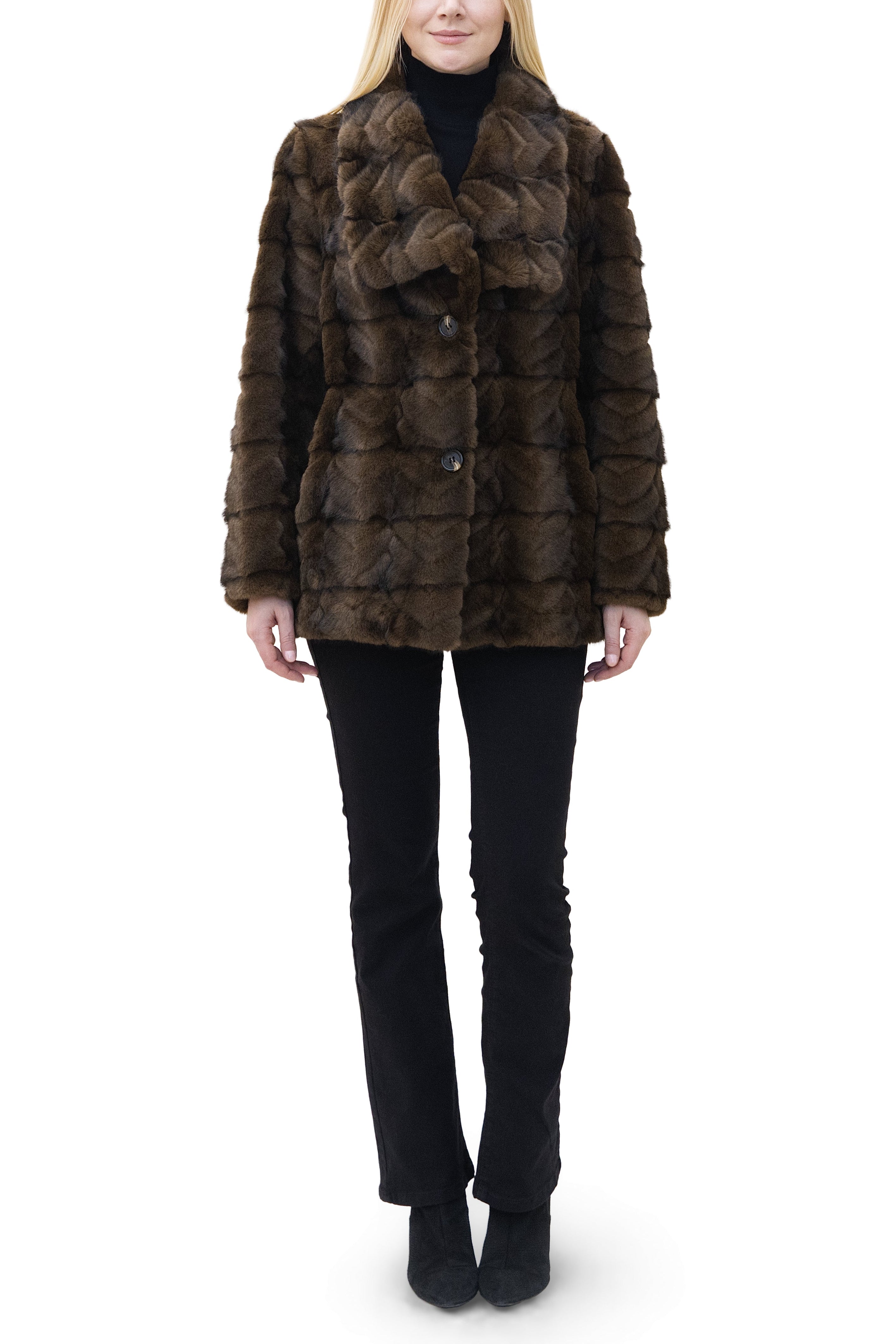 Lugano- Faux Mink Textured Jacket