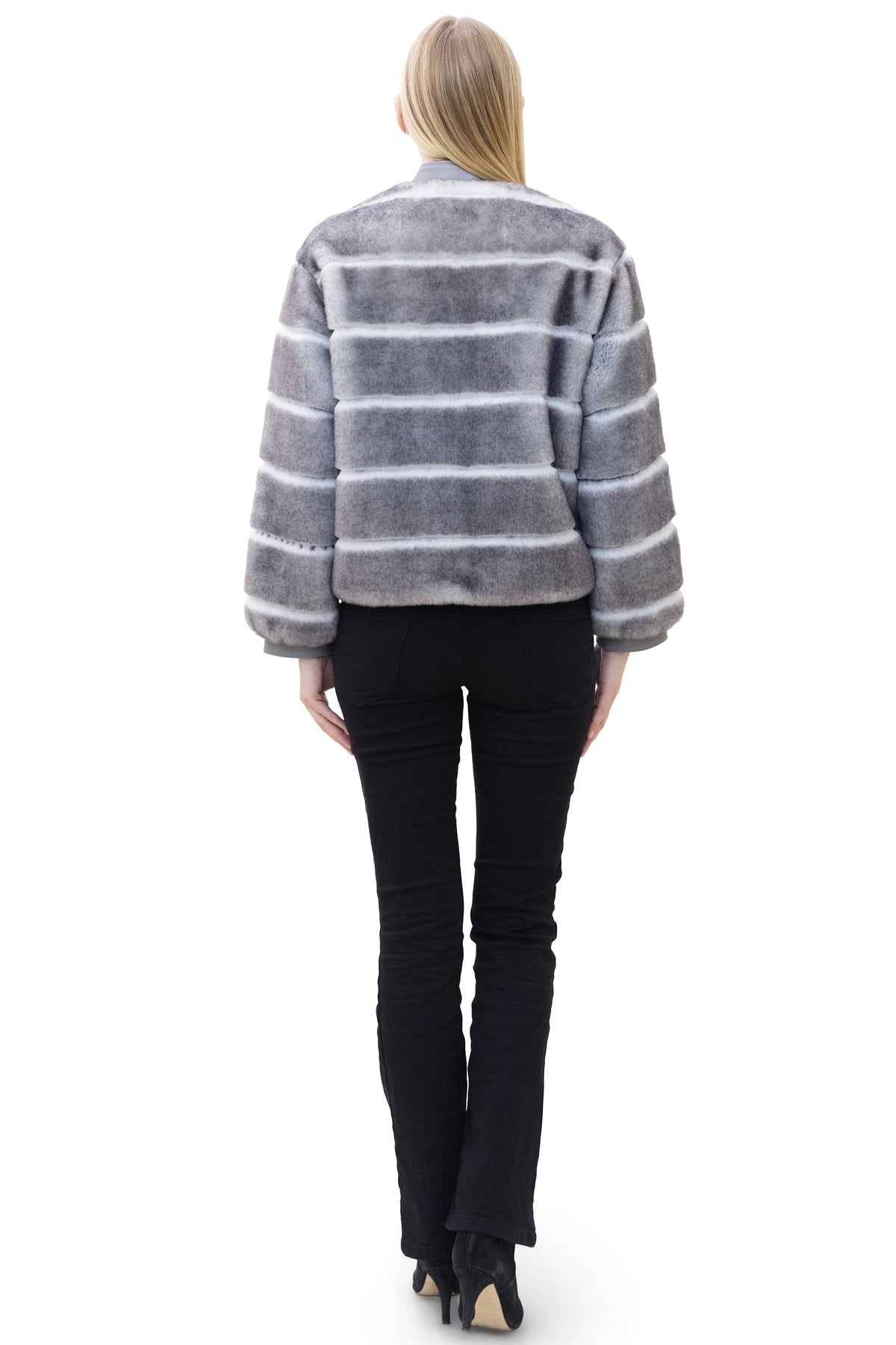 Bern- Faux Fur Cardigan Jacket with Cashmere Trim