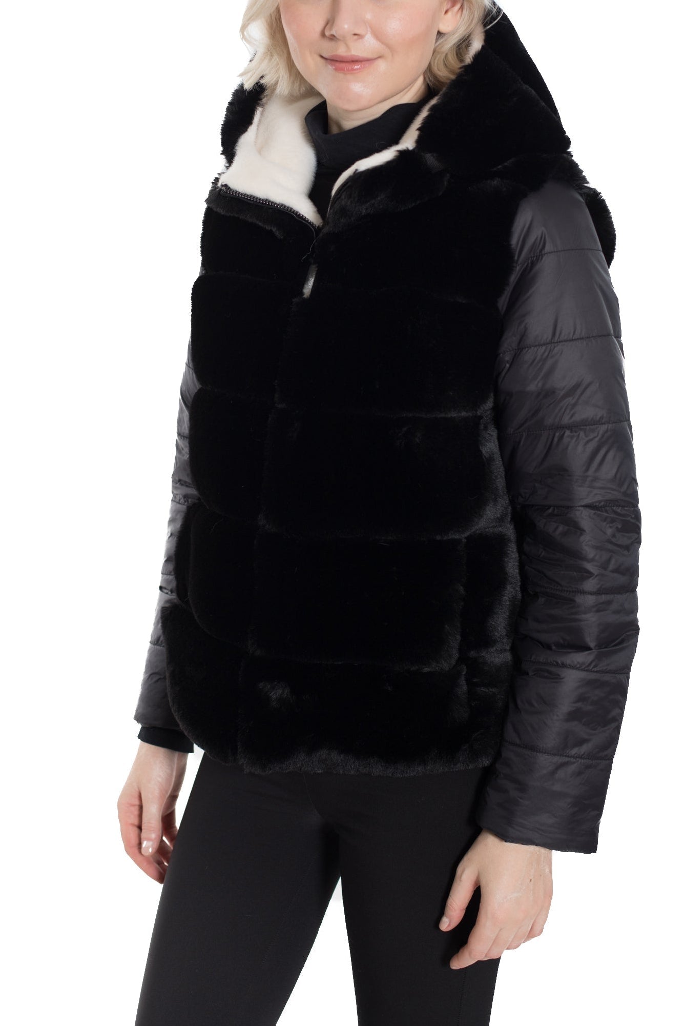MERCER - Puff Jacket with Fur Panels