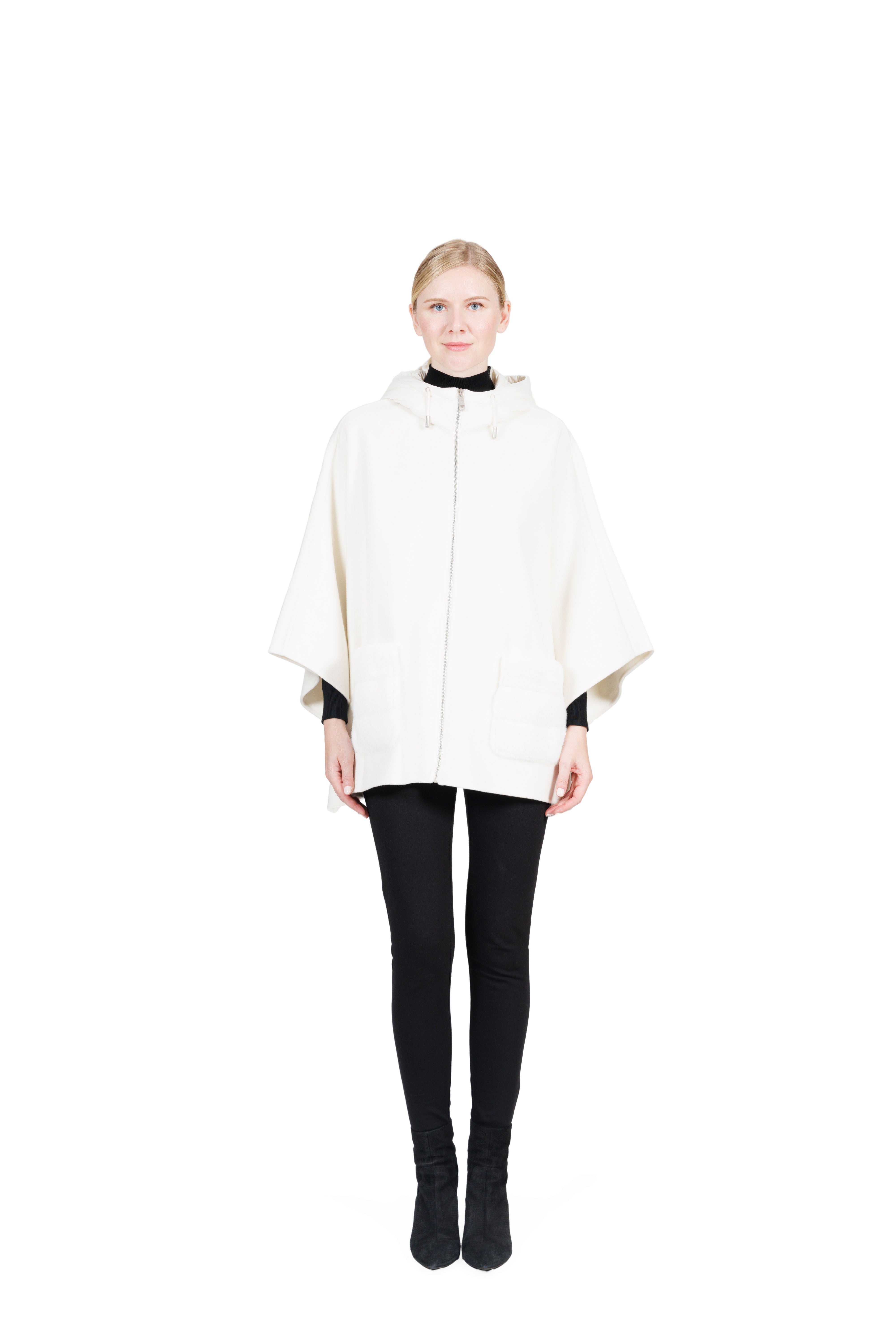 Vail- Cashmere hooded cape coat