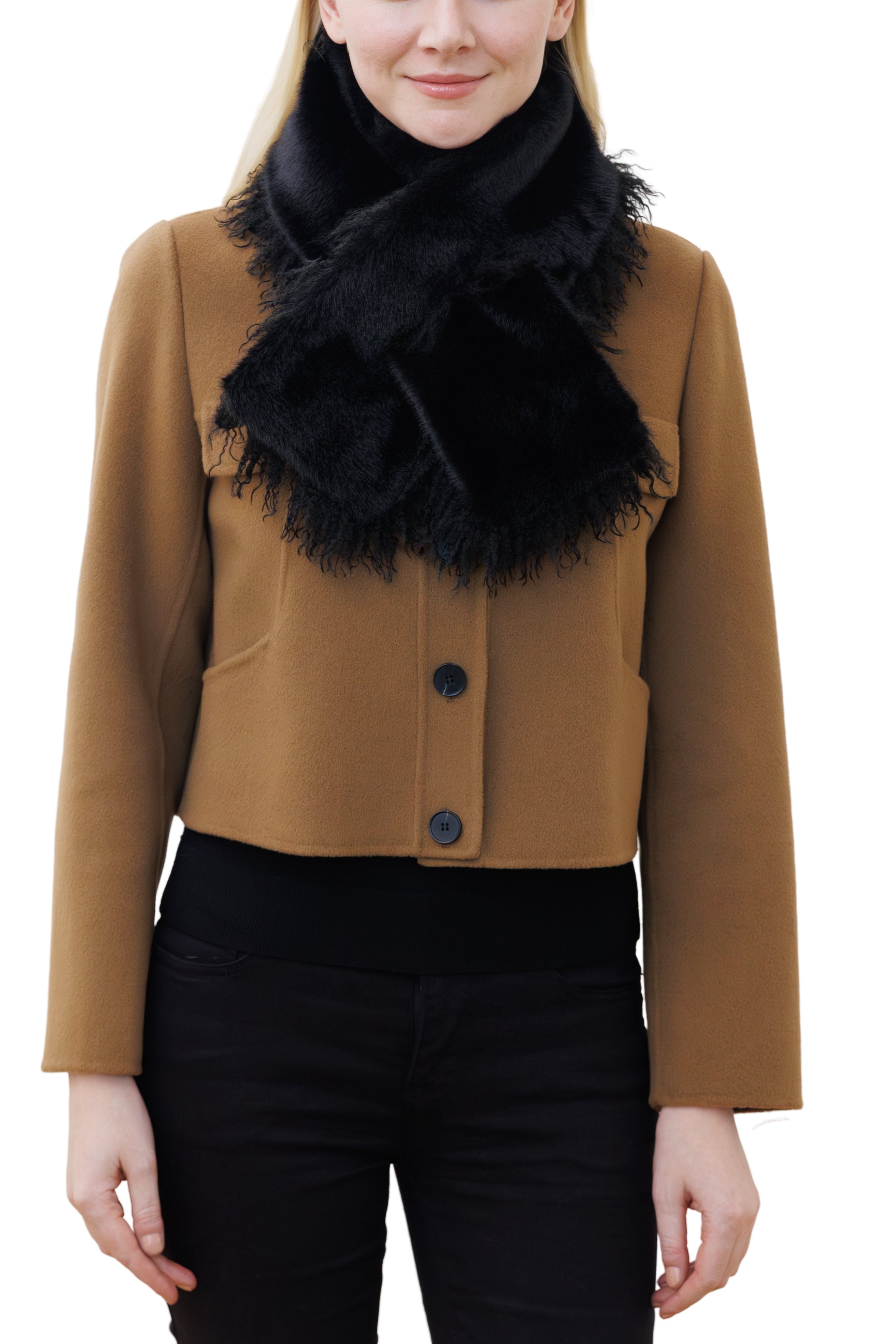 Wildflower - Reversible Faux Fur Pull-Through Scarf