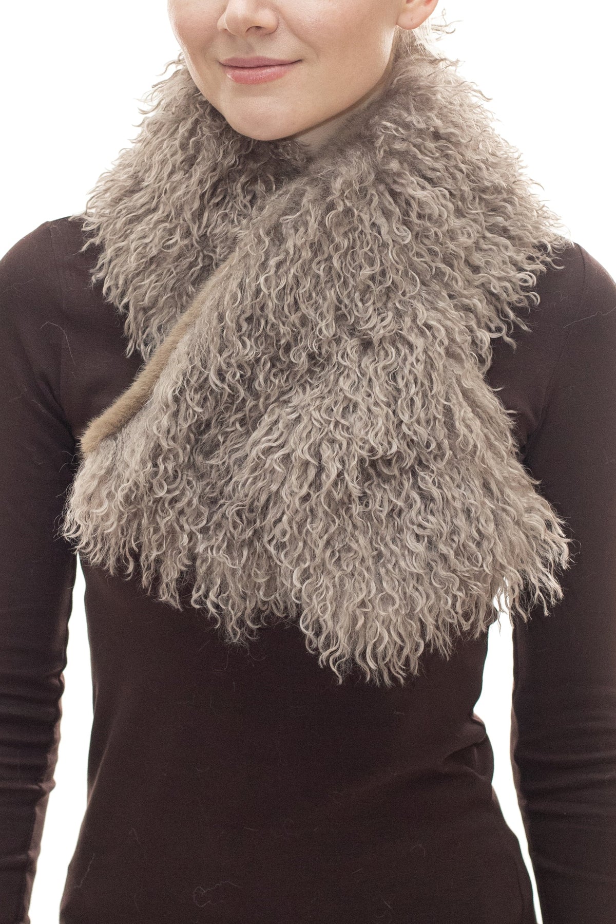 Wildflower - Reversible Faux Fur Pull-Through Scarf Faux Fur Fashion Design High Quality Scarf . main image 0