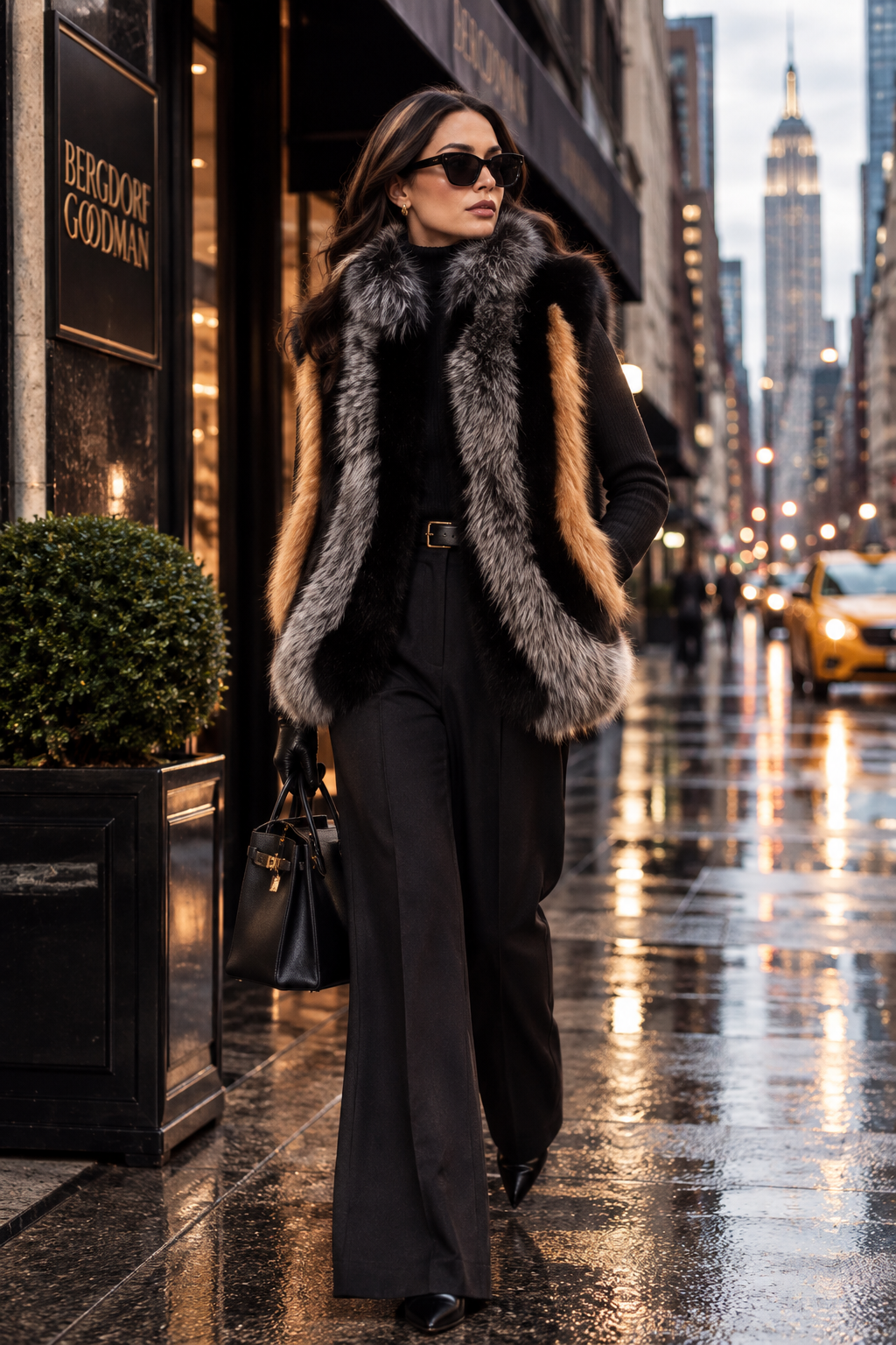 Versailles- Multi-Color Faux Fox Fur Vest