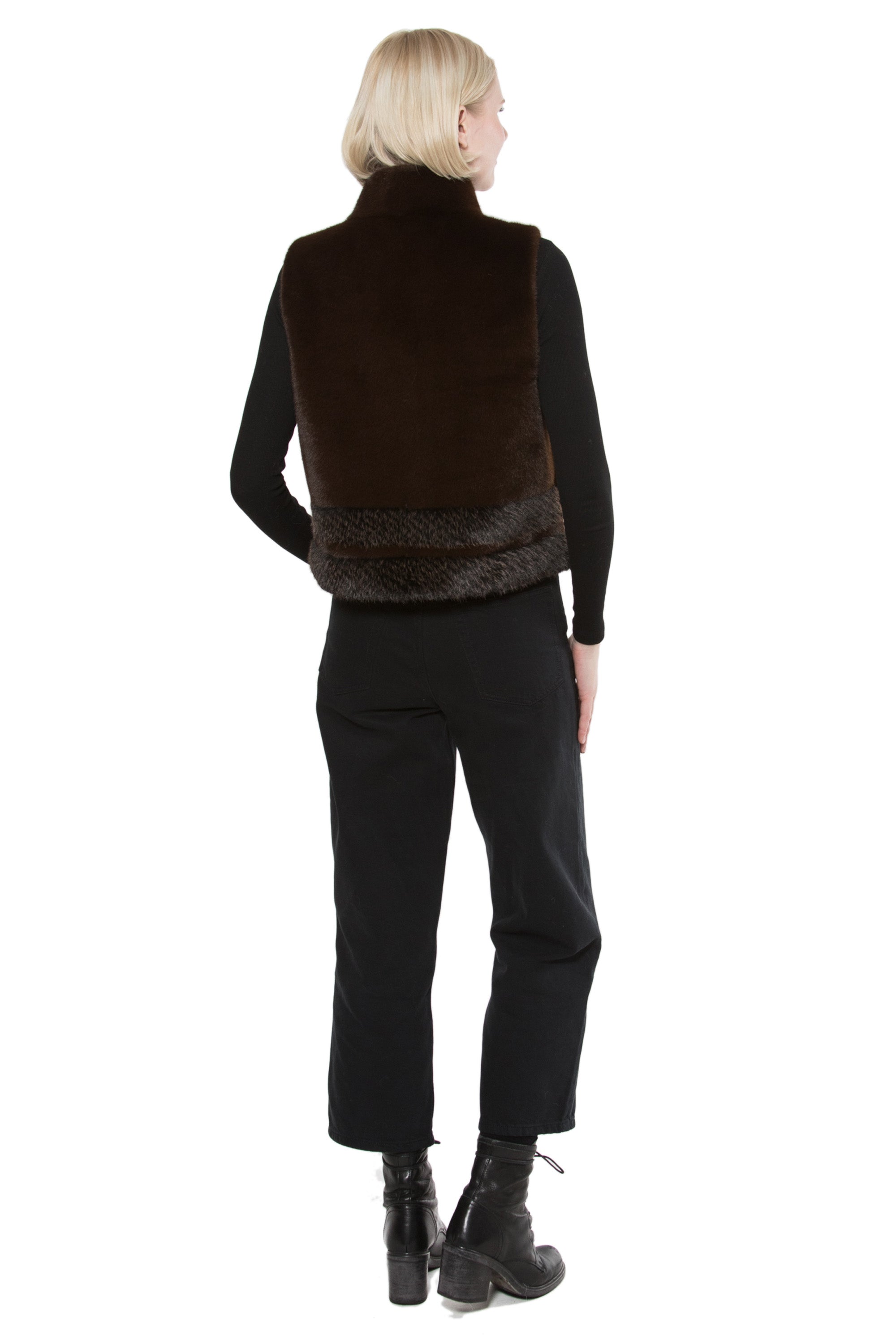 Two-Tone Faux Fur Vest