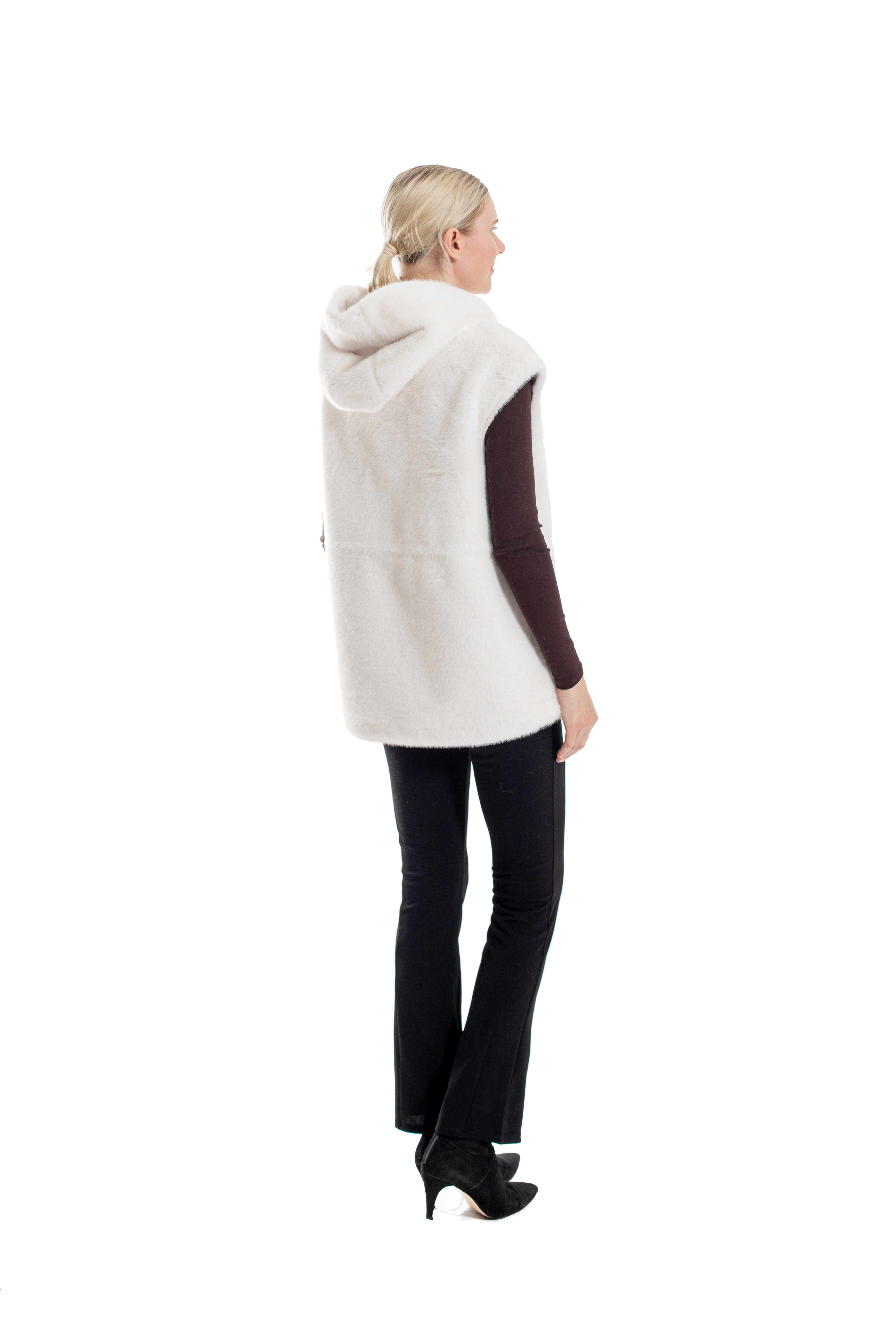 Riverside - Faux Mink Hooded Faux Fur Vest