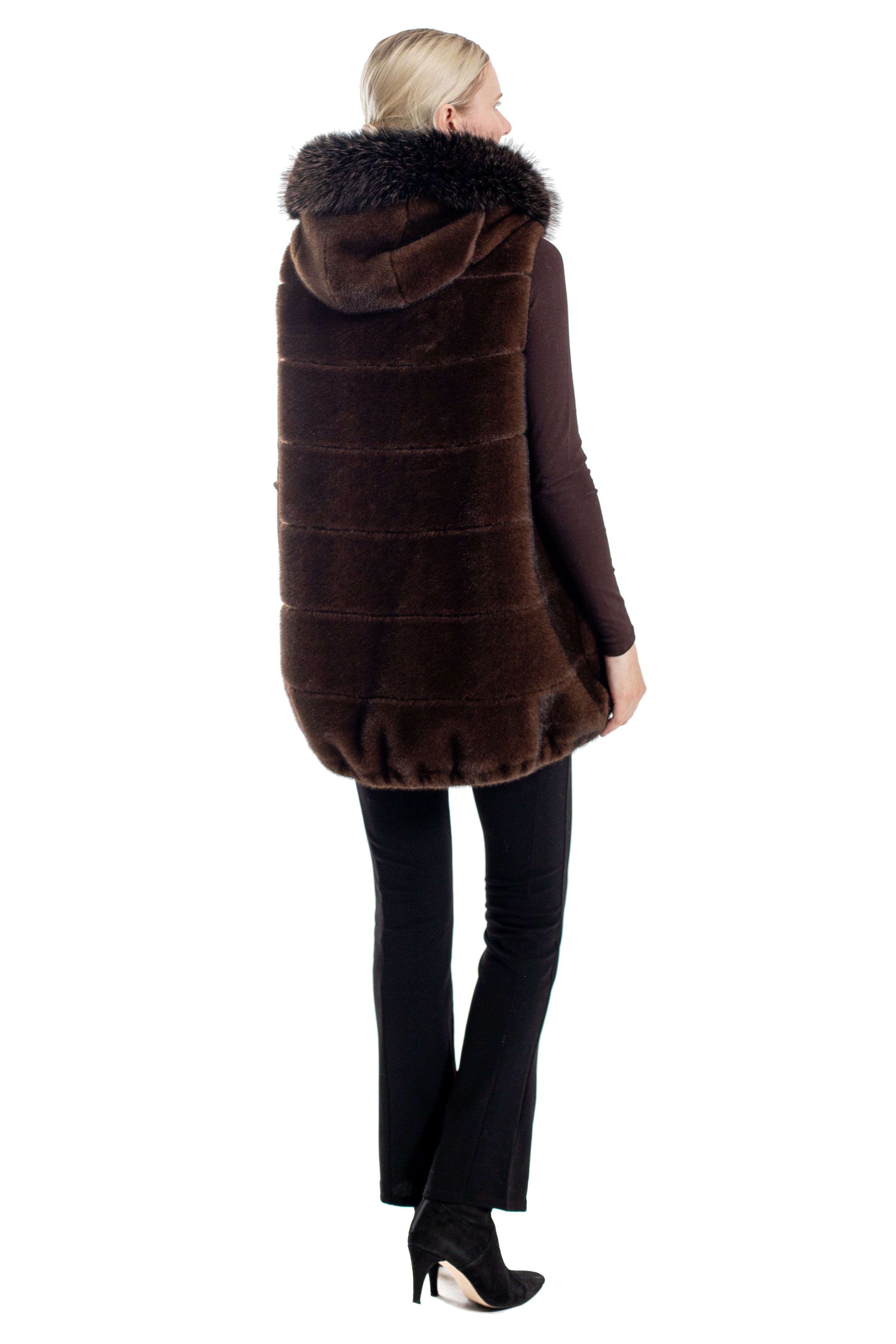 Georgetown - Oversized Faux Fur Hooded Vest