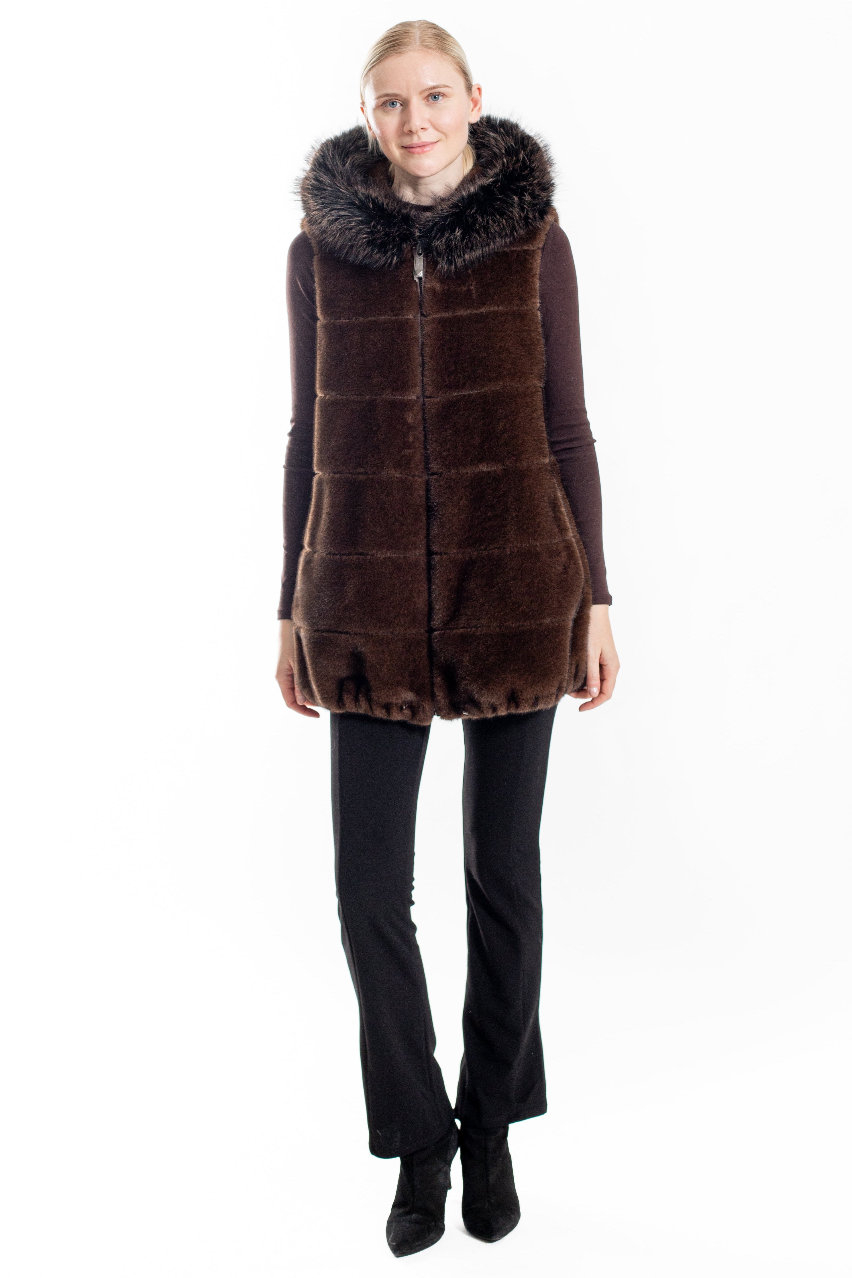 Georgetown - Oversized Faux Fur Hooded Vest