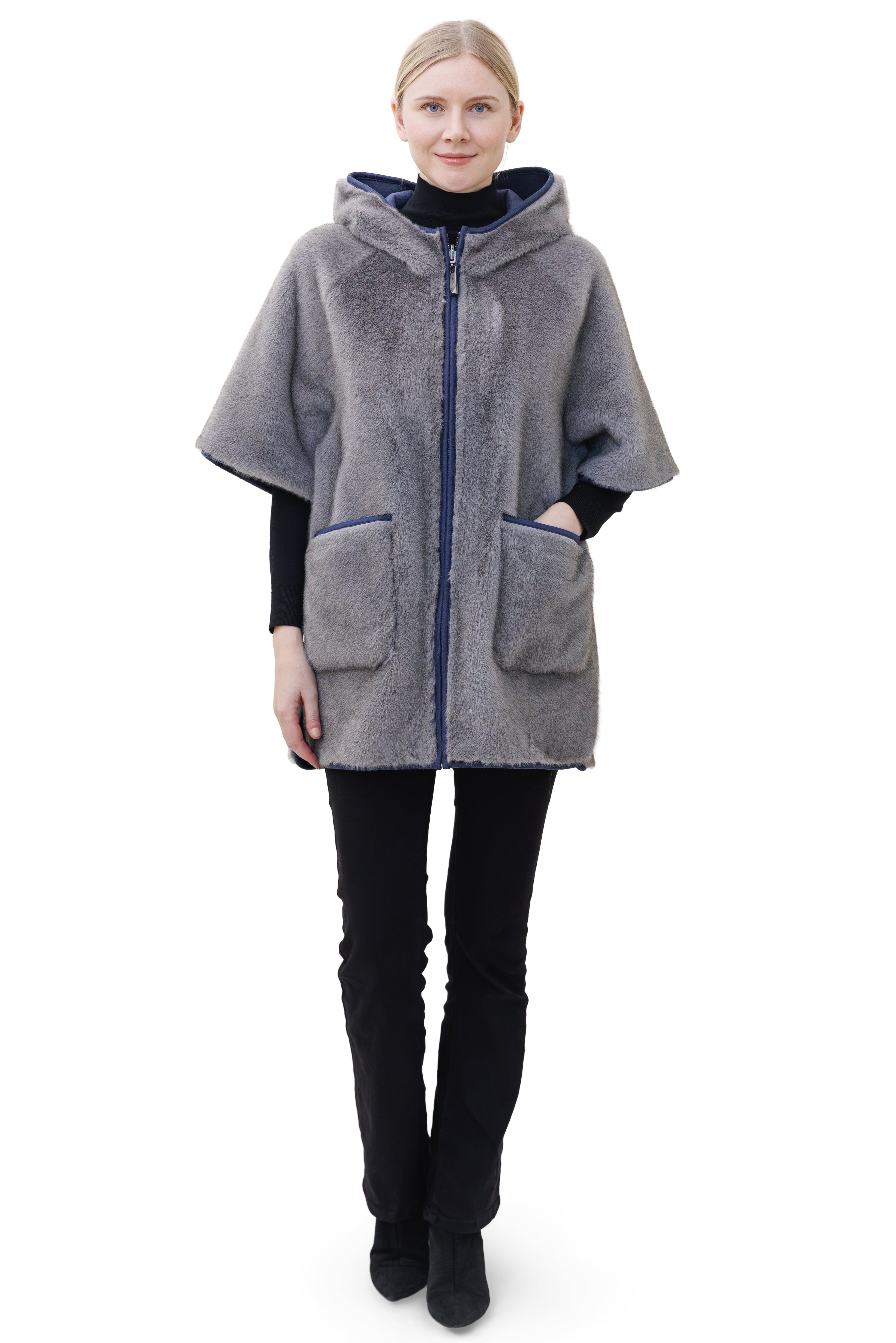 Paros- Reversible Faux Mink Hooded Jacket