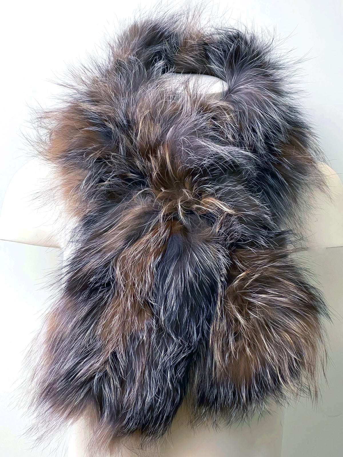 Knitted Silver Fox Pull Through Scarf