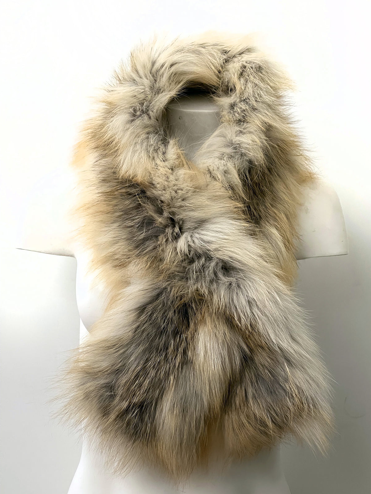 Knitted Silver Fox Pull Through Scarf