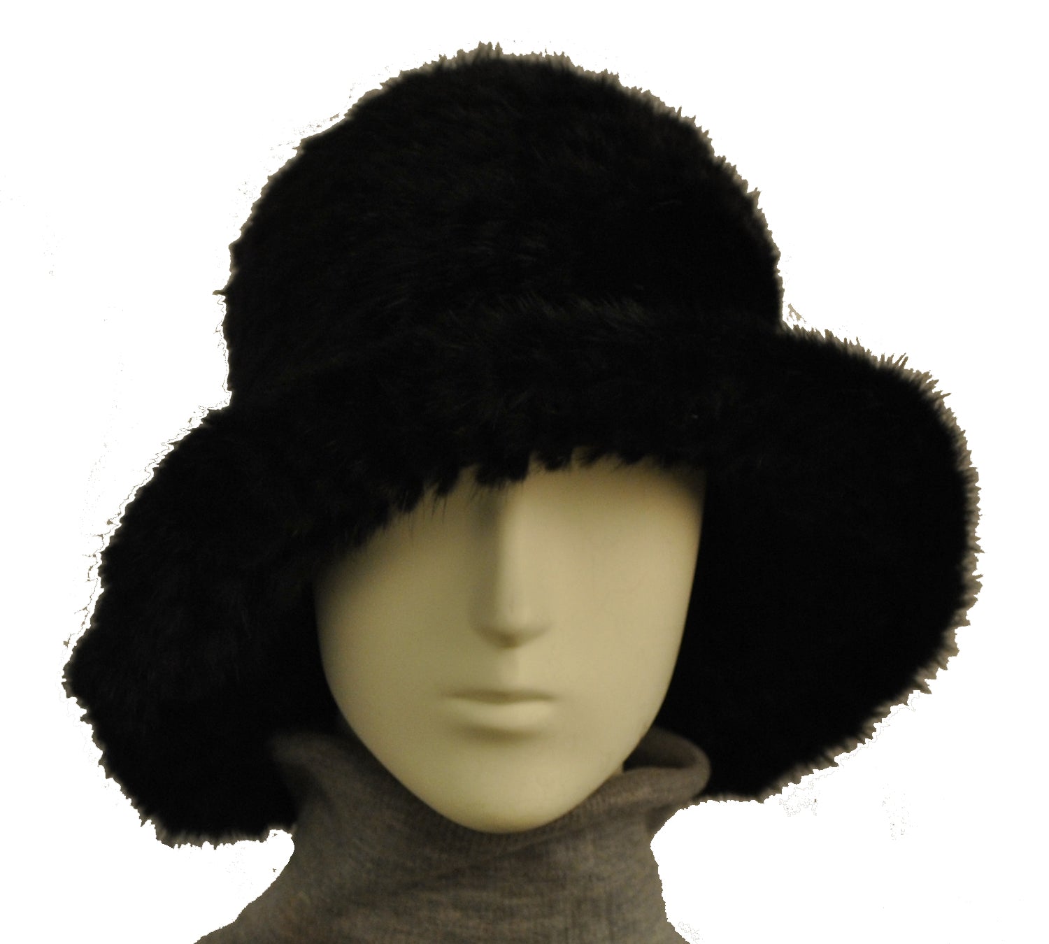 TROSA - Knitted Mink Slouchy Hat with Rosette Detail