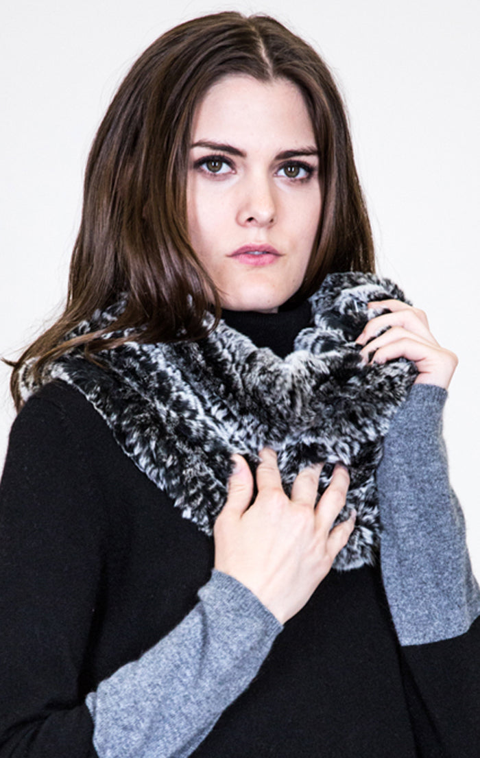 NEWPORT - Knitted Rex Rabbit Infinity Scarf