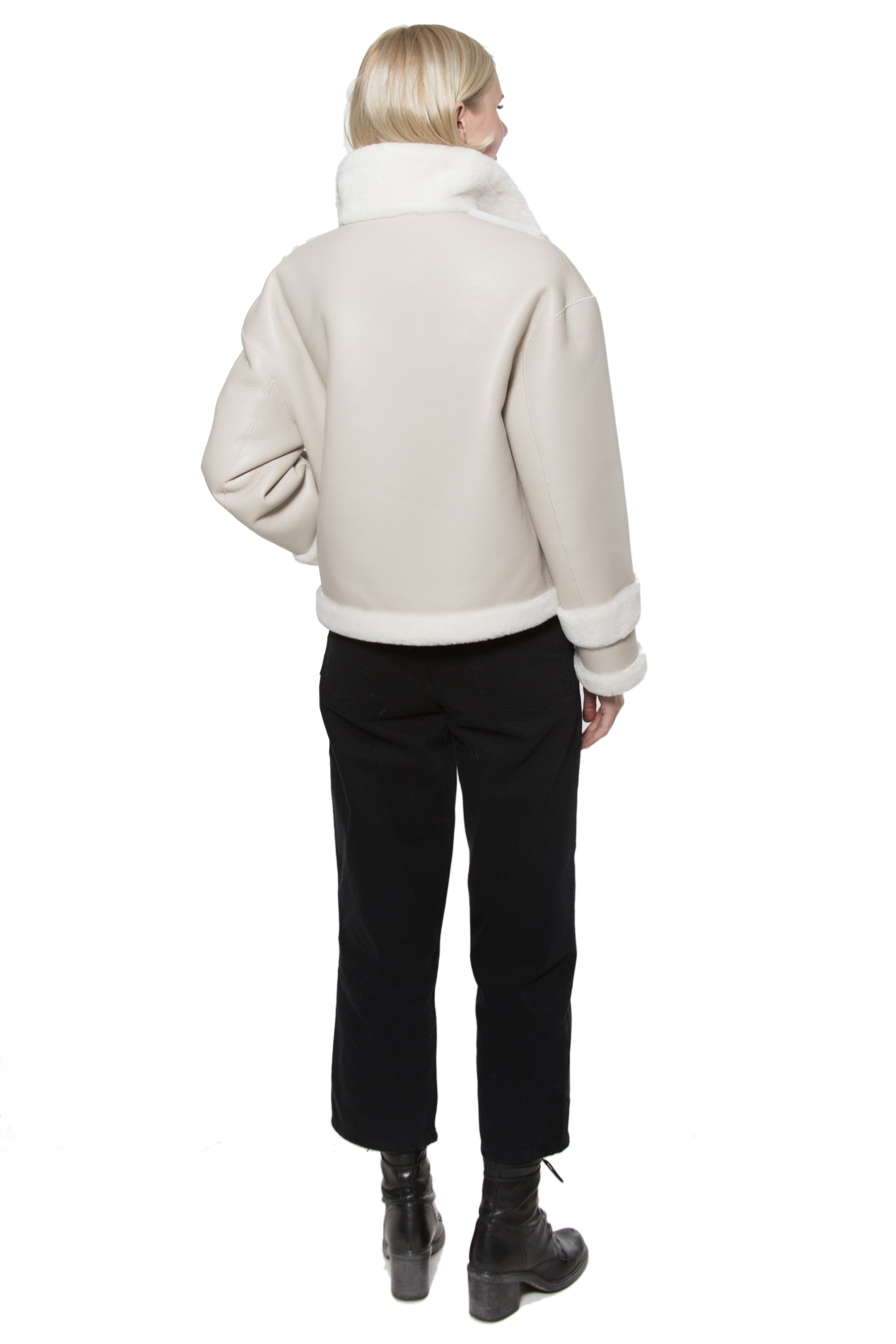 LILA - Reversible moto faux fur jacket