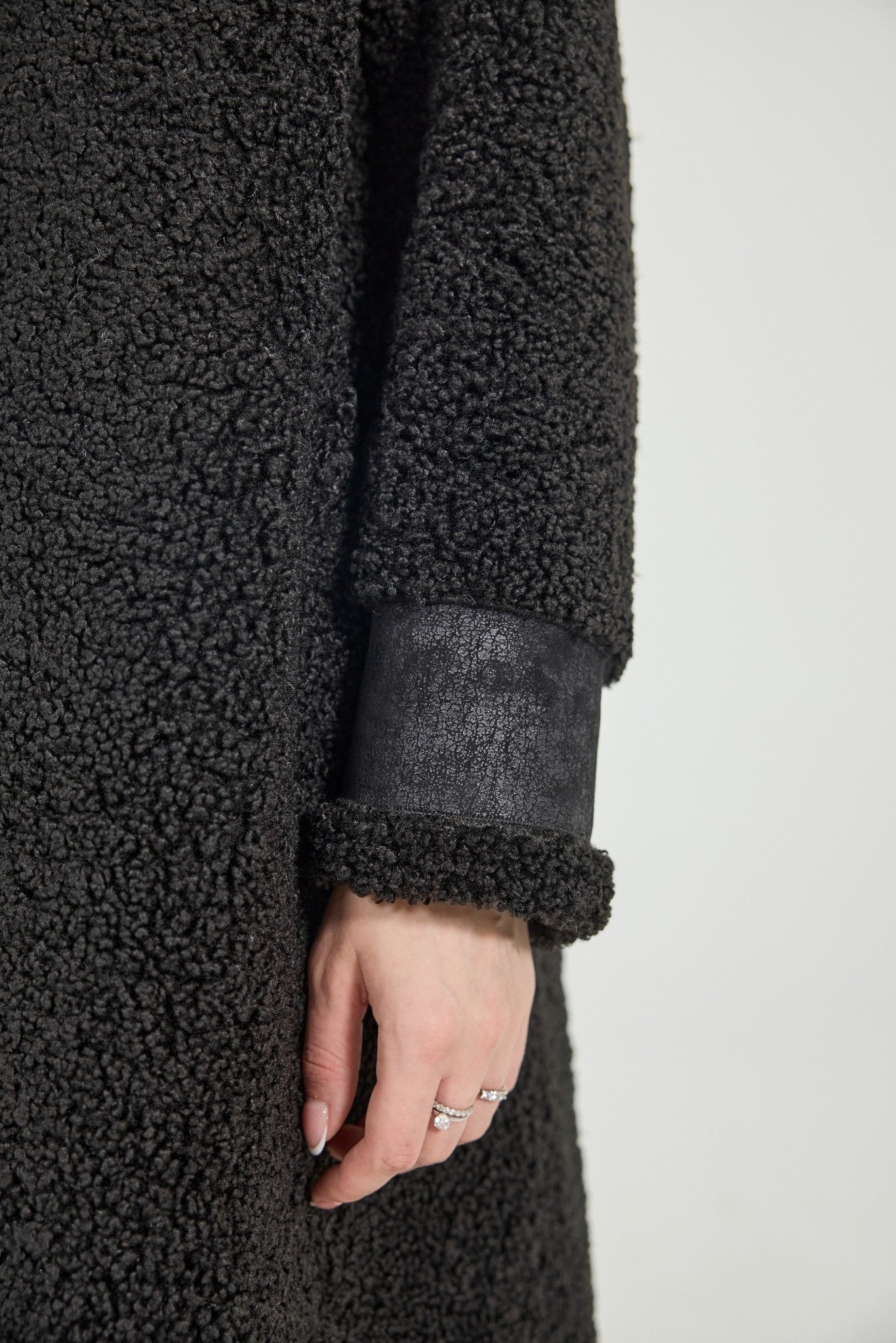 Starlake - Reversible faux sherpa coat with hood