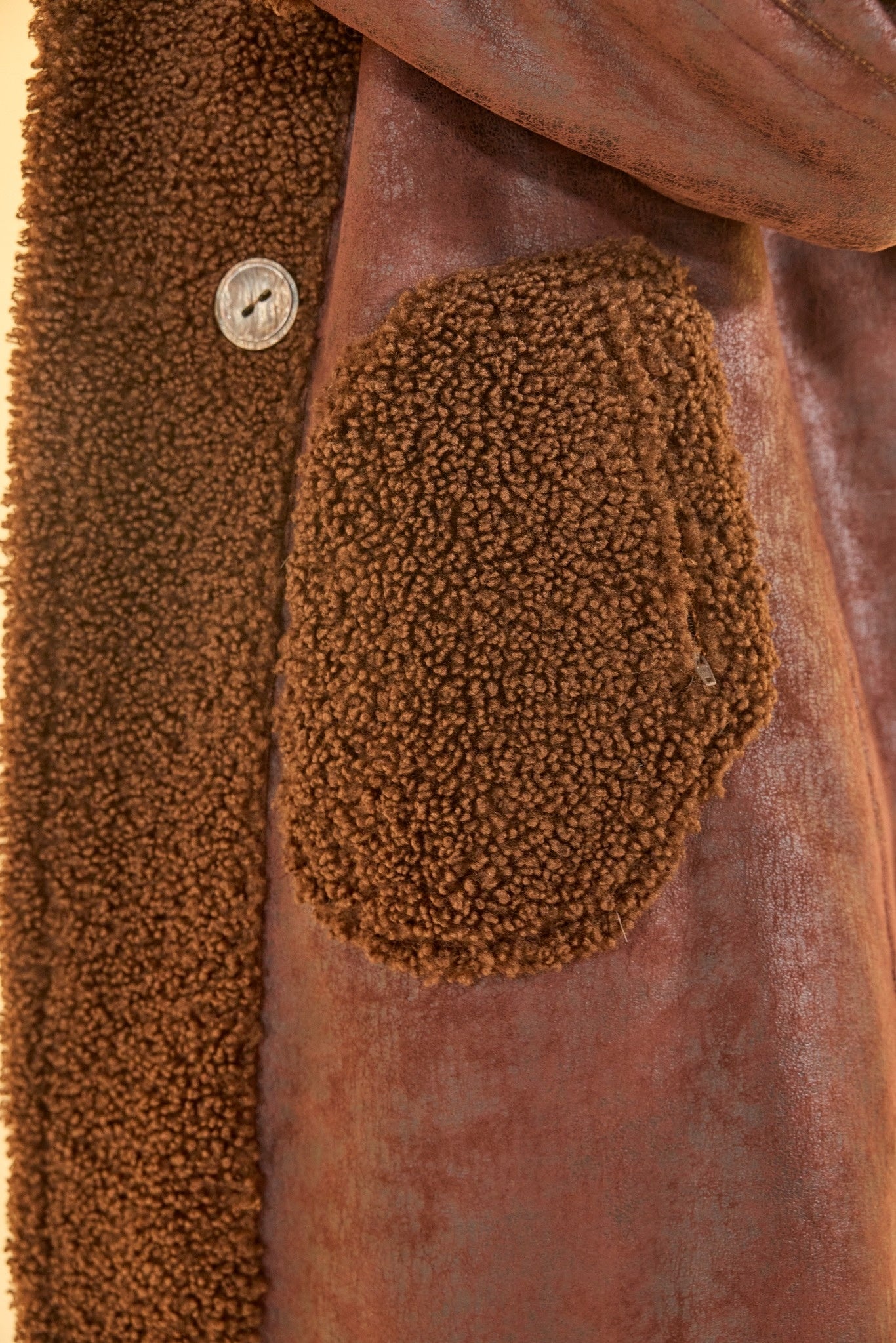 Birchwood - Reversible faux sherpa coat with notch collar