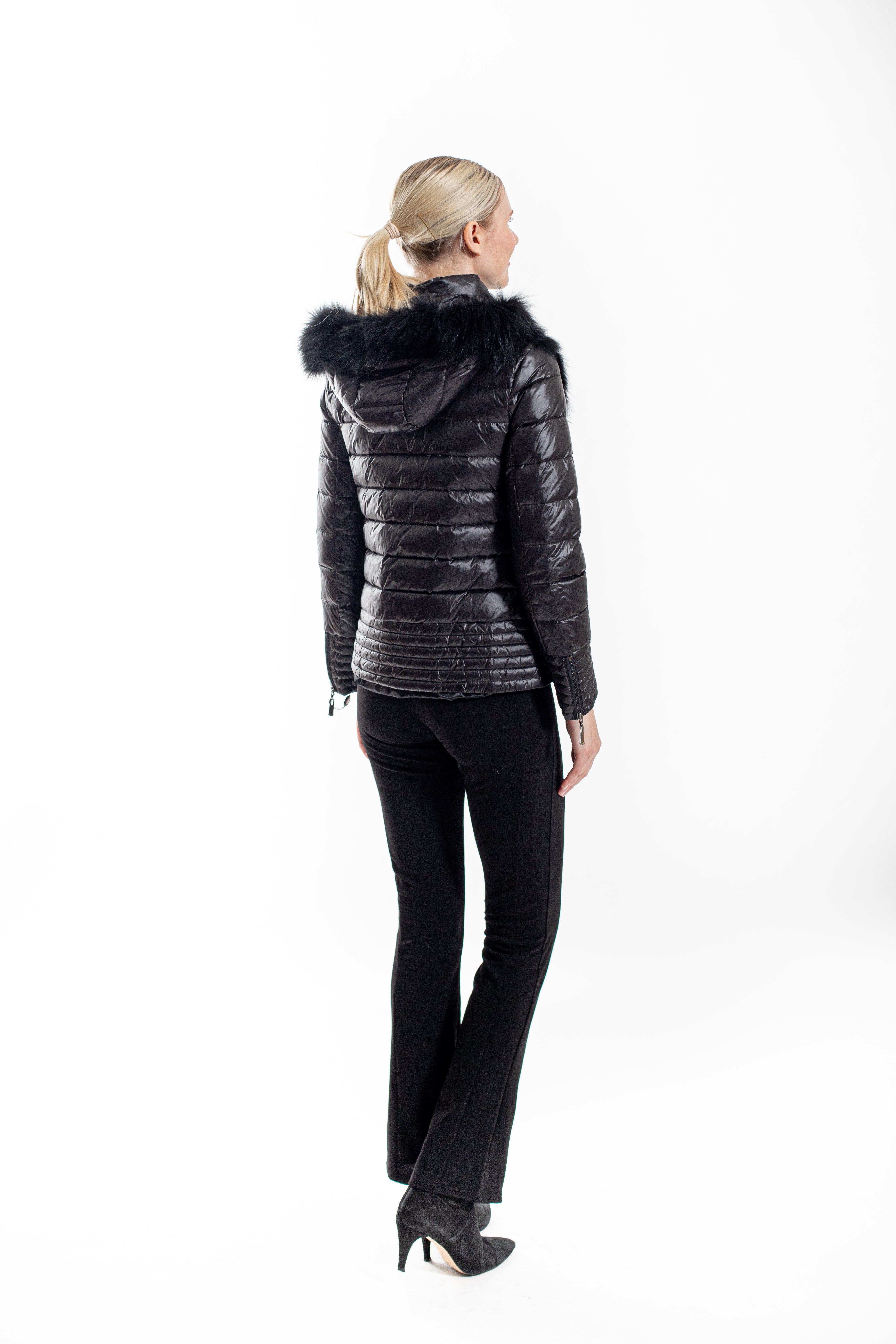 ELKO - Lightweight Down Hooded Jacket with Fox Front Panel
