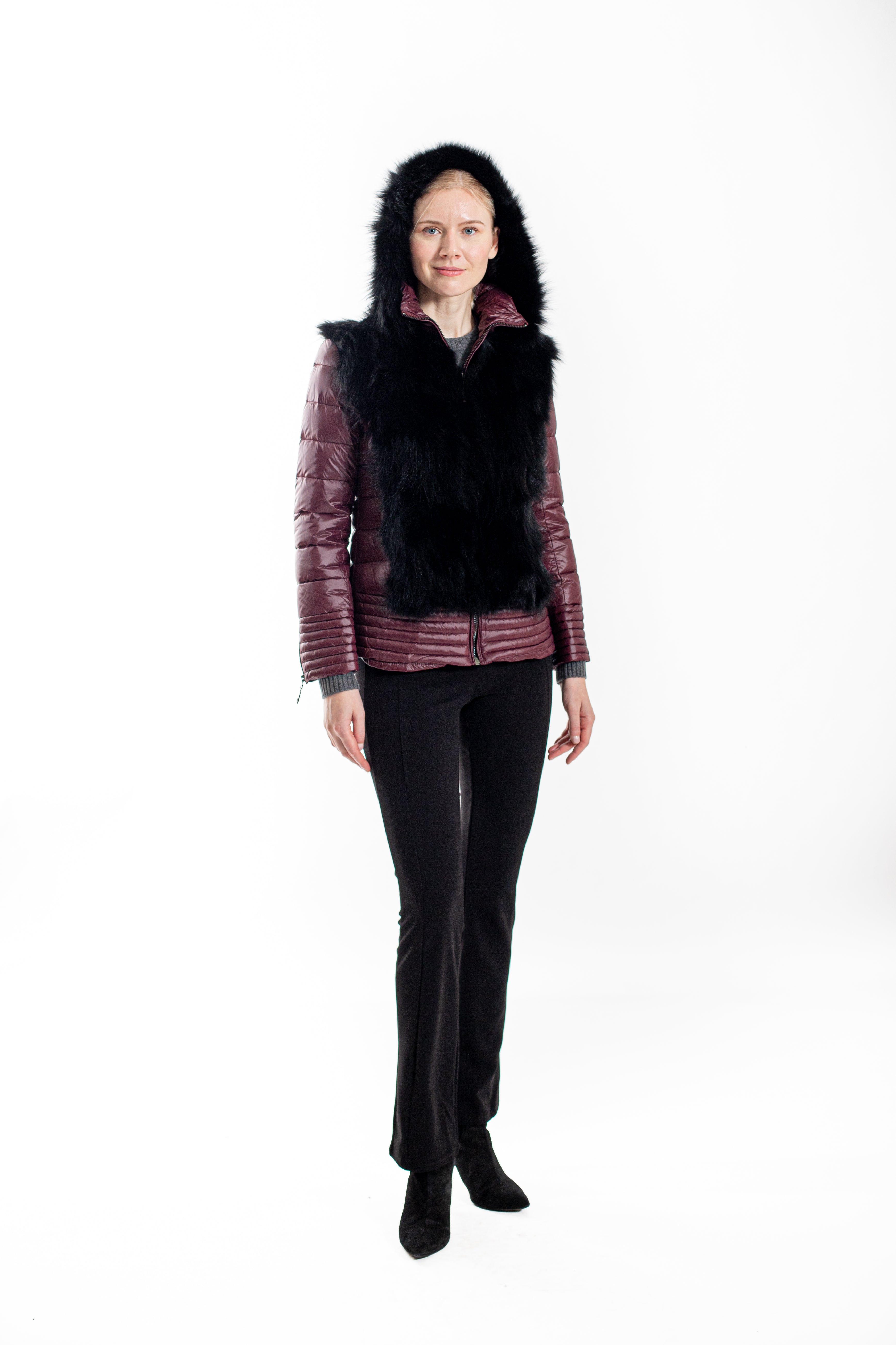 ELKO - Lightweight Down Hooded Jacket with Fox Front Panel