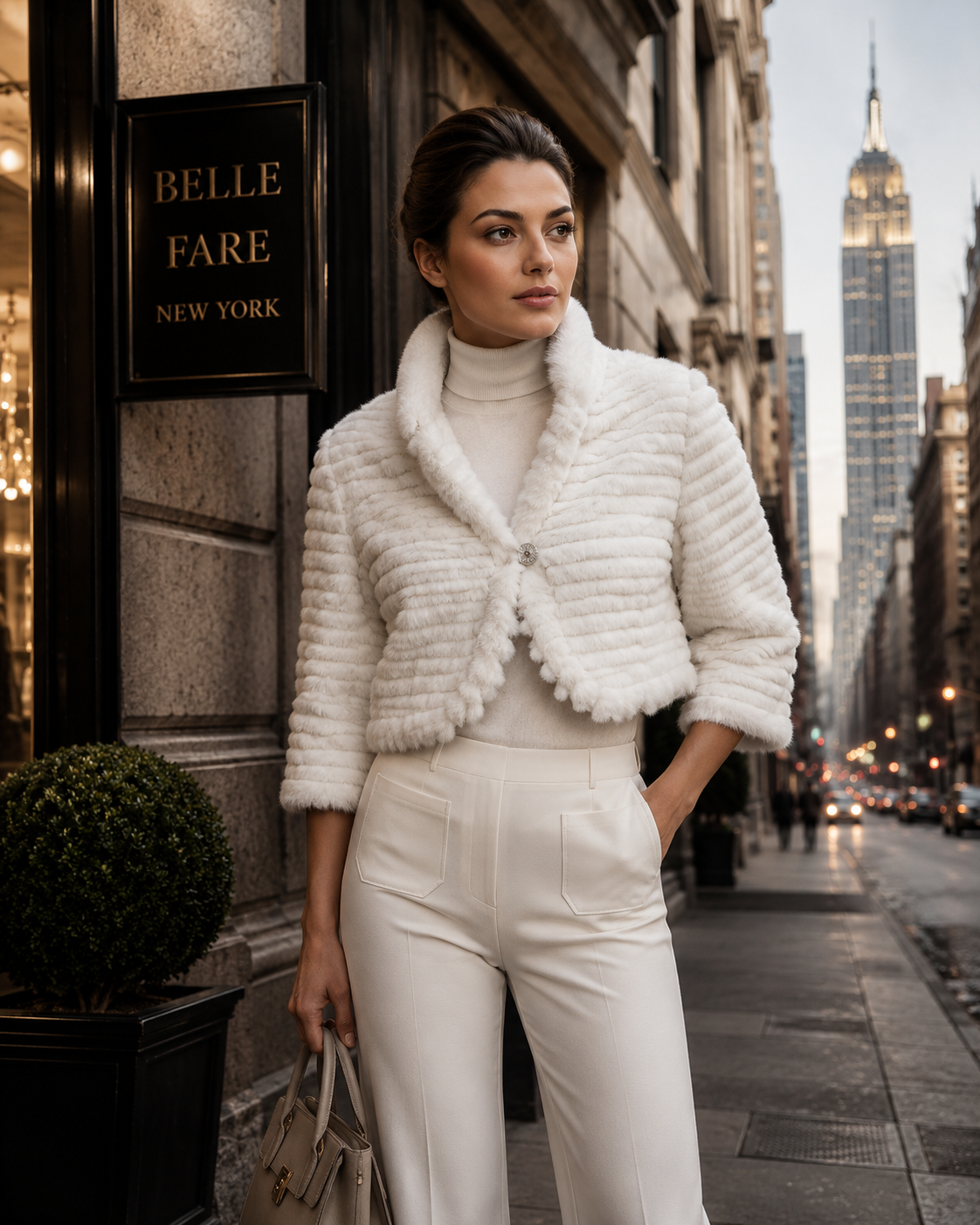 CHELSEA- Layered Rex Rabbit Bolero