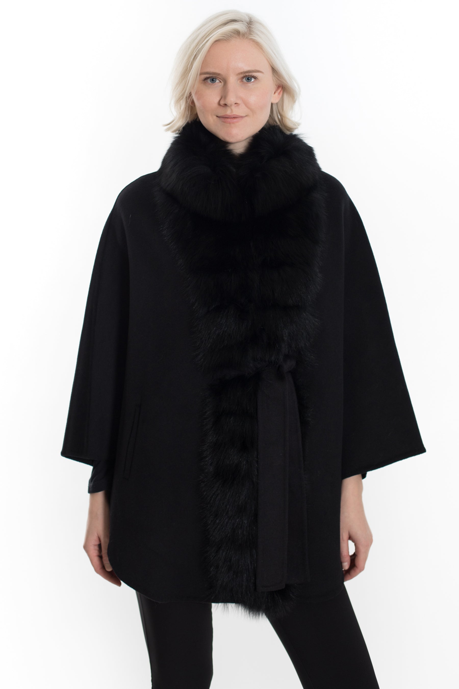 NORA - Cashmere Blend Belted Cape
