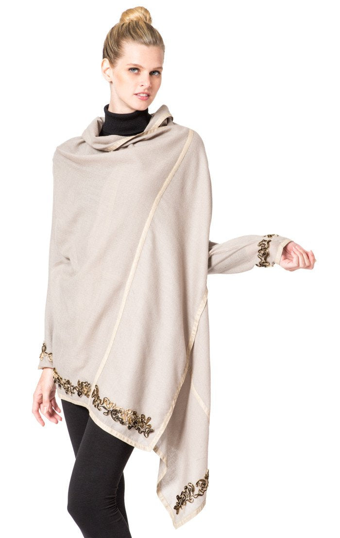 SAMARA - Silk Floral Design Cashmere Wrap