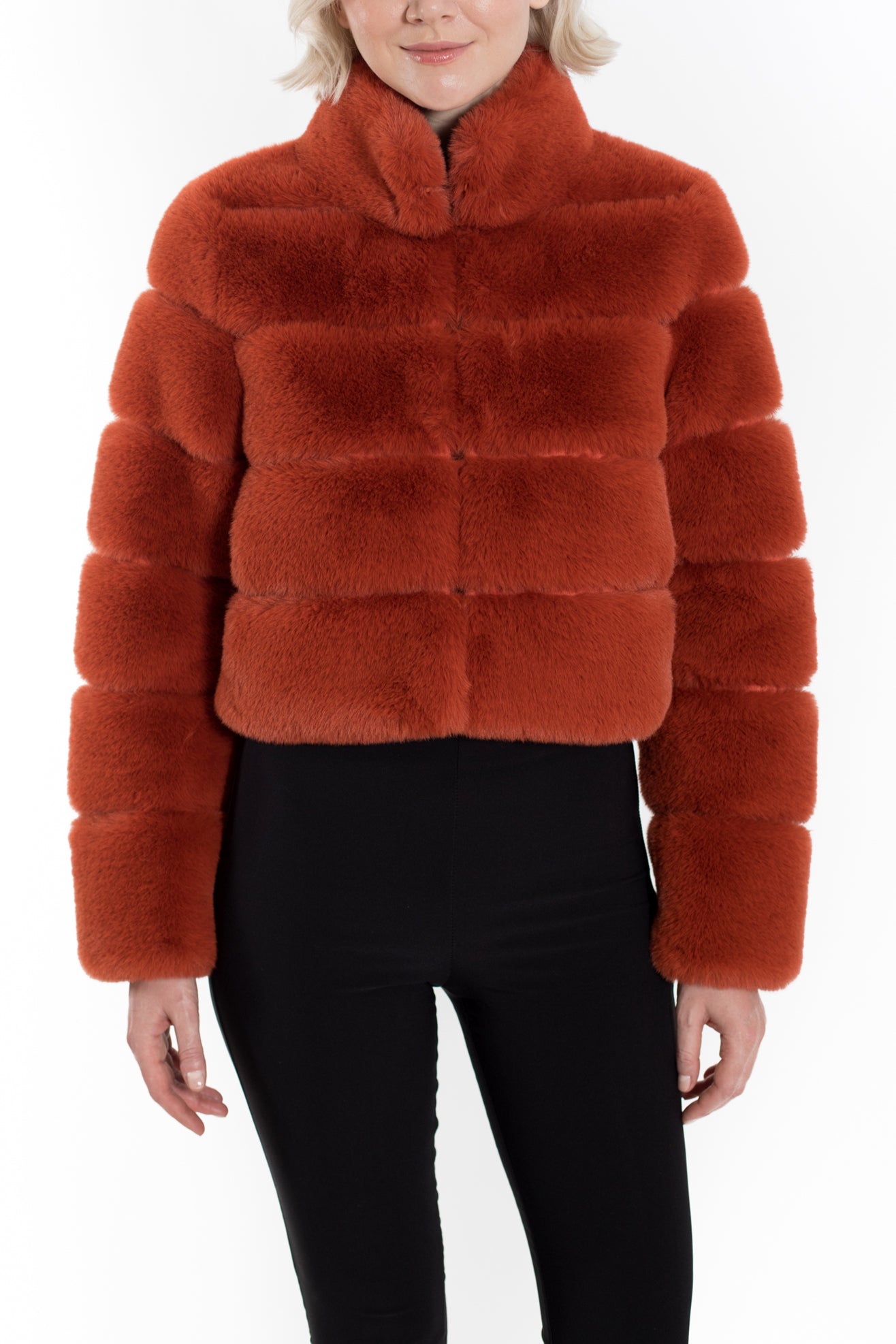 DEVON - Short Faux Rex Fur Jacket