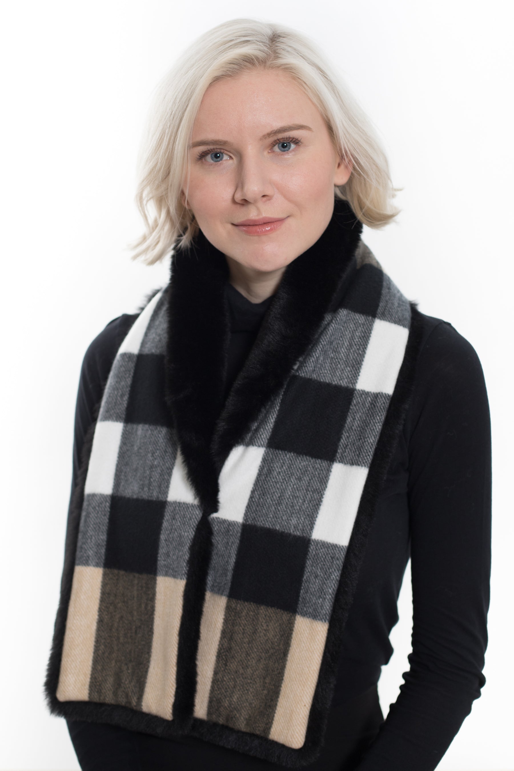 LAMBERTVILLE - Reversible Cashmere and Faux Fur Scarf