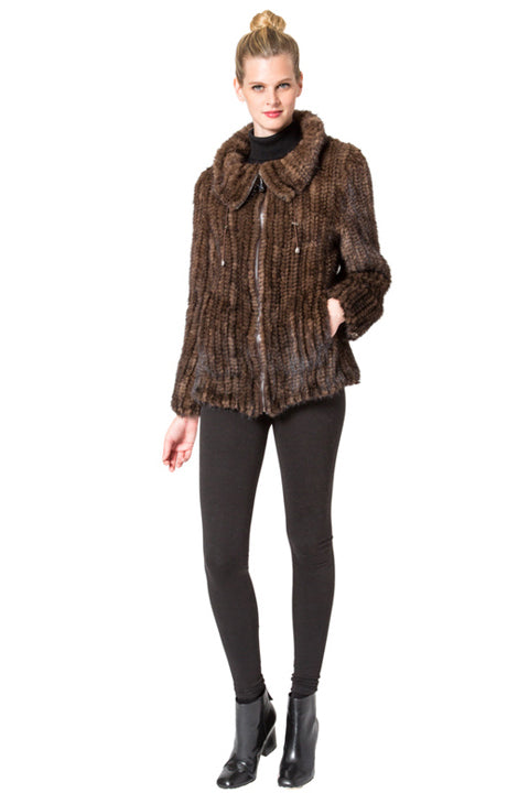 JESSEN - Knitted Mink Fur Bomber Jacket