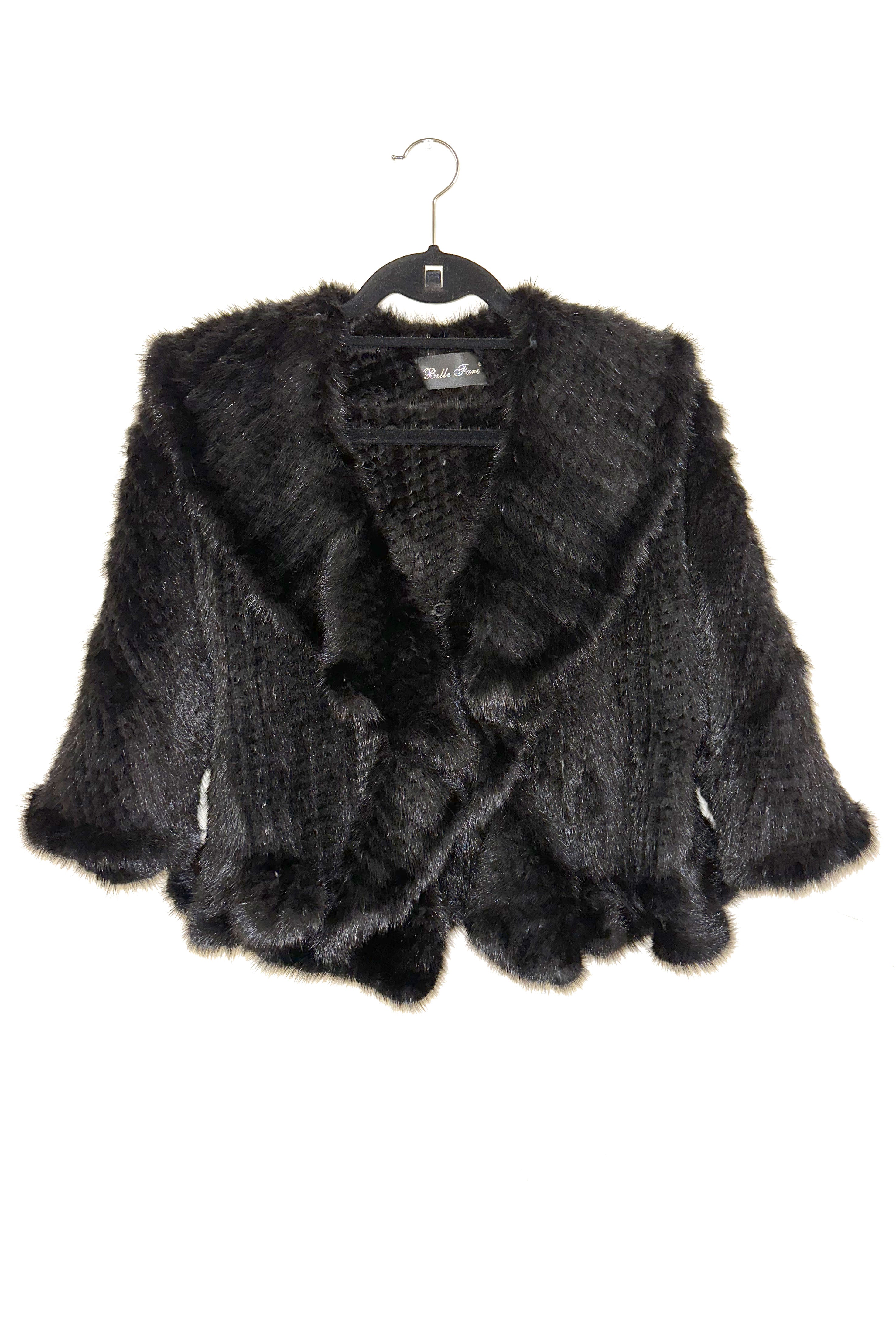 FERNIE - Knitted Mink Ruffle Bolero