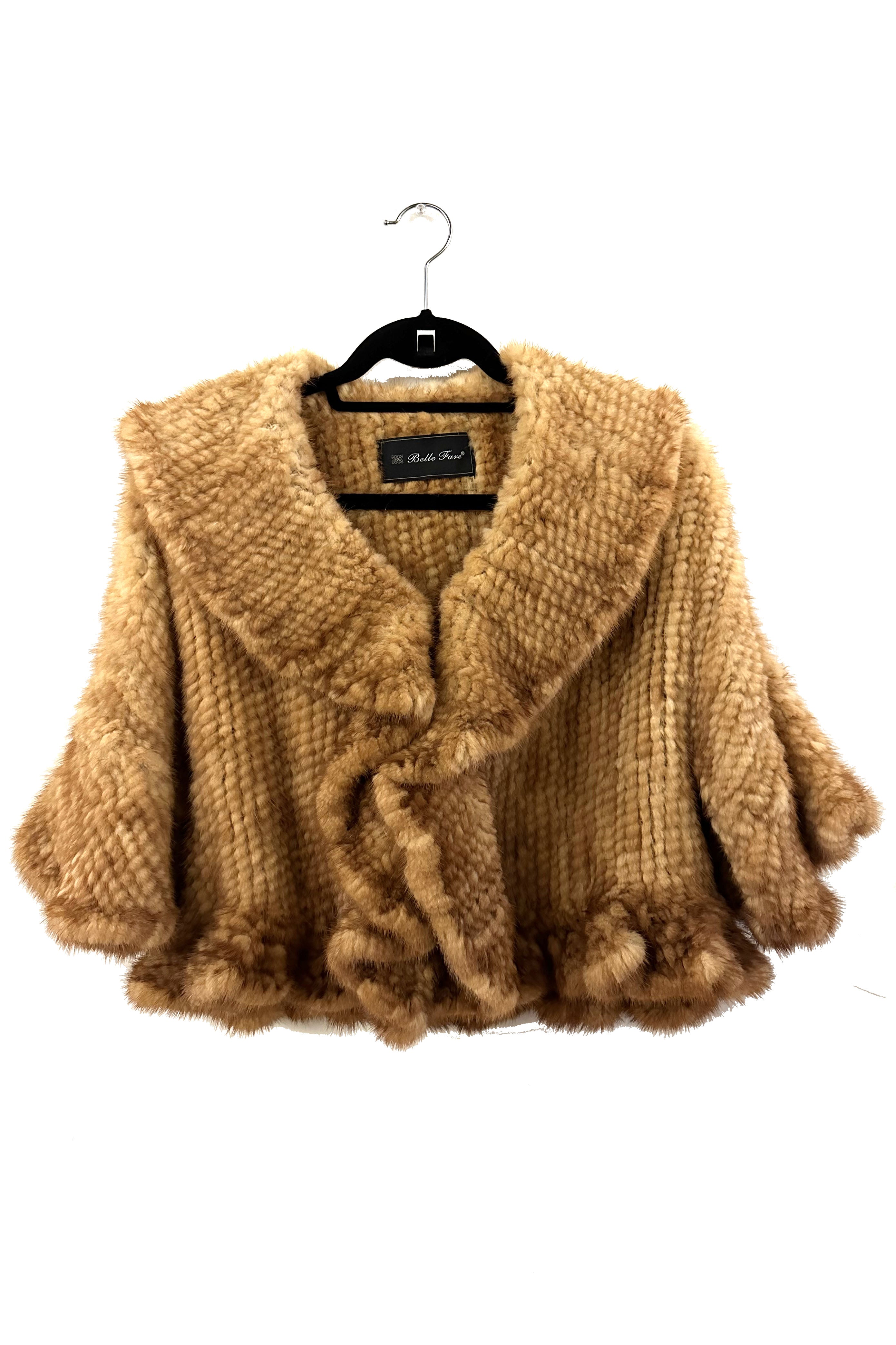 FERNIE - Knitted Mink Ruffle Bolero