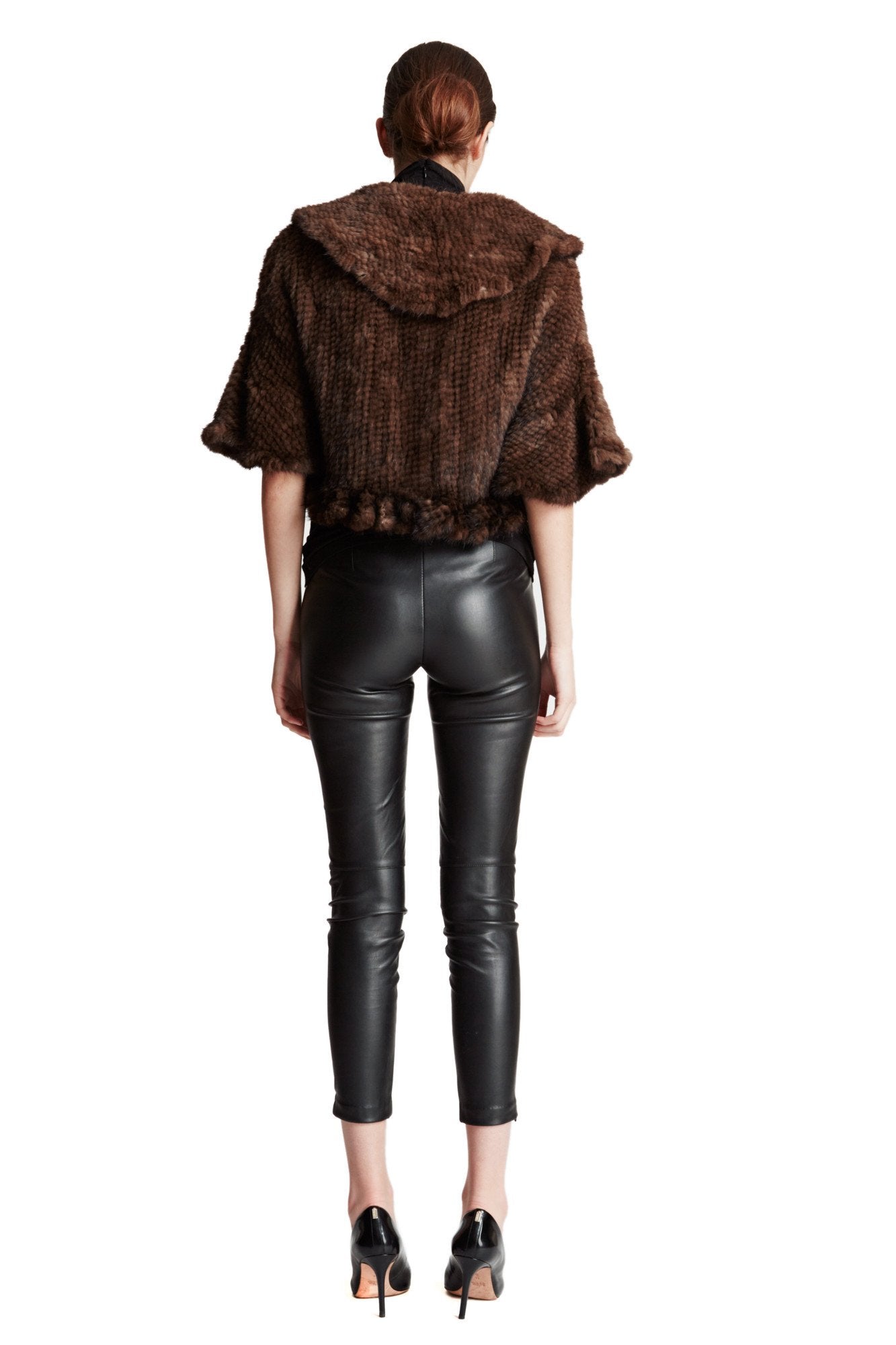 FERNIE - Knitted Mink Ruffle Bolero