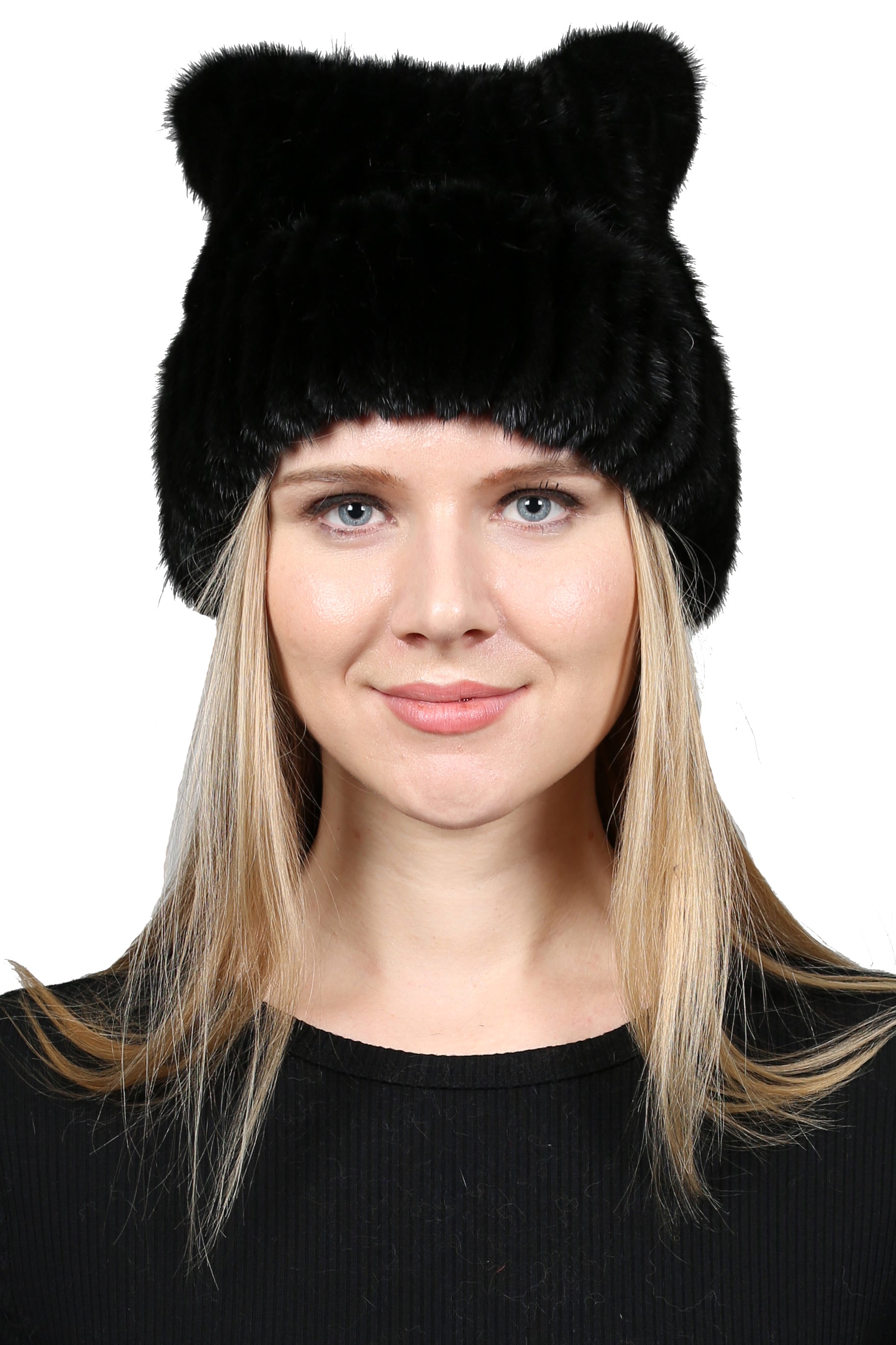 CHESTER - Cat Ear Effect Mink Fur Beanie