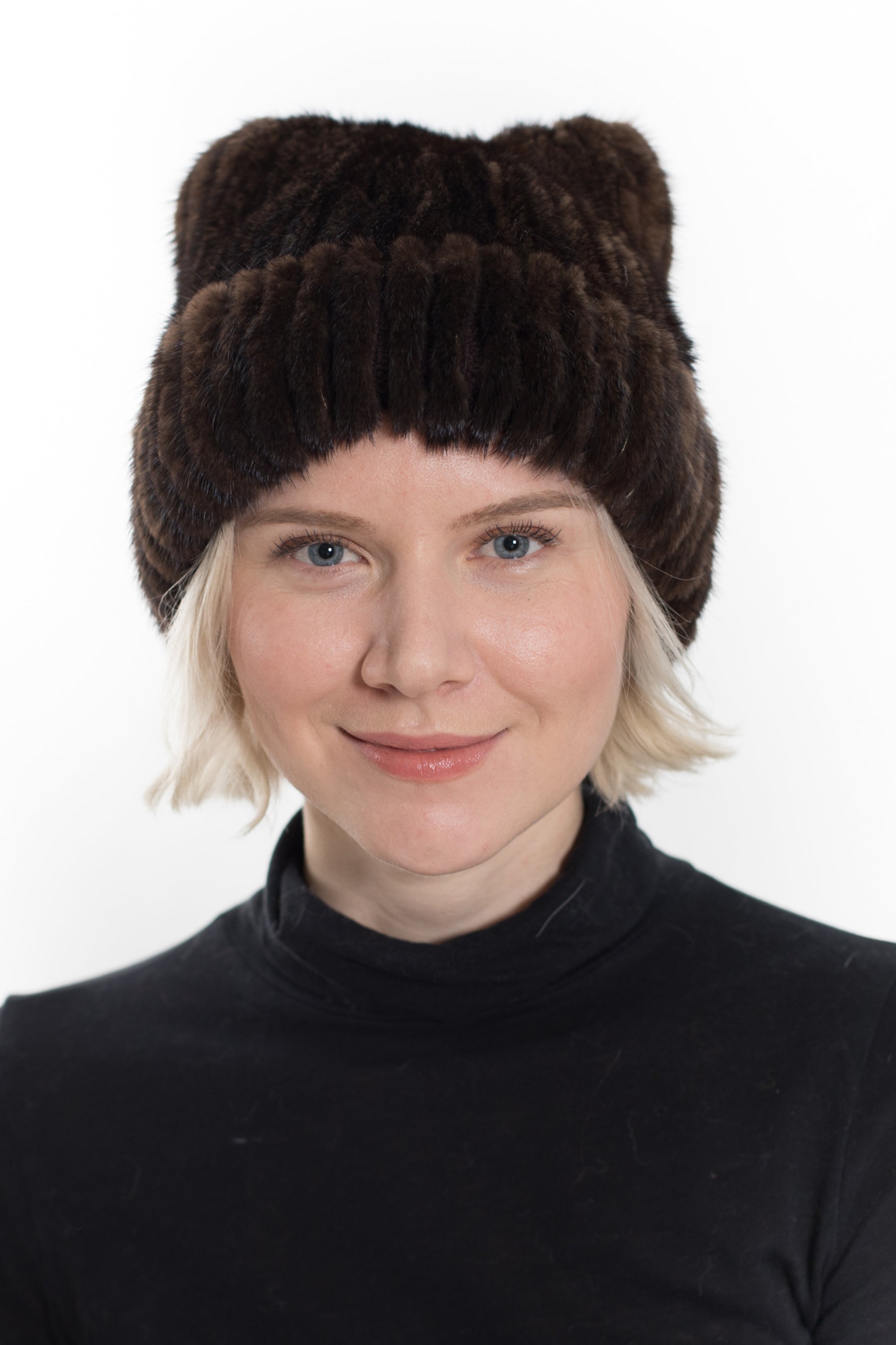 CHESTER - Cat Ear Effect Mink Fur Beanie