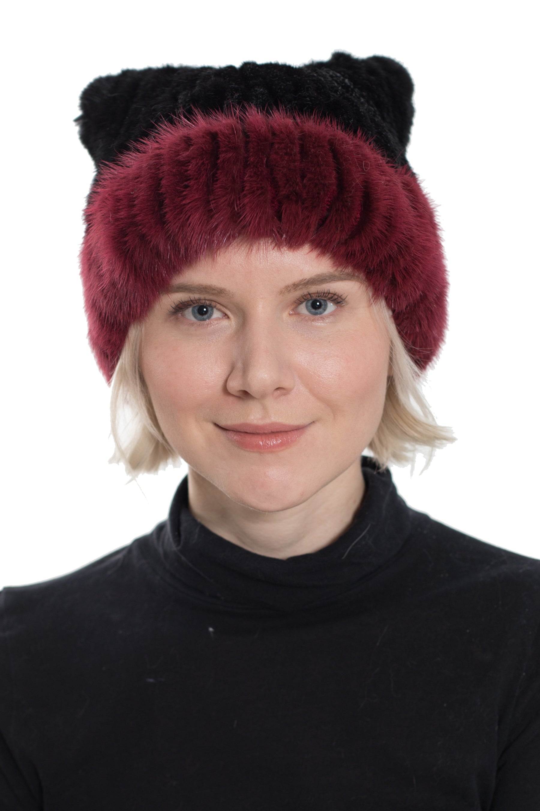CHESTER - Cat Ear Effect Mink Fur Beanie